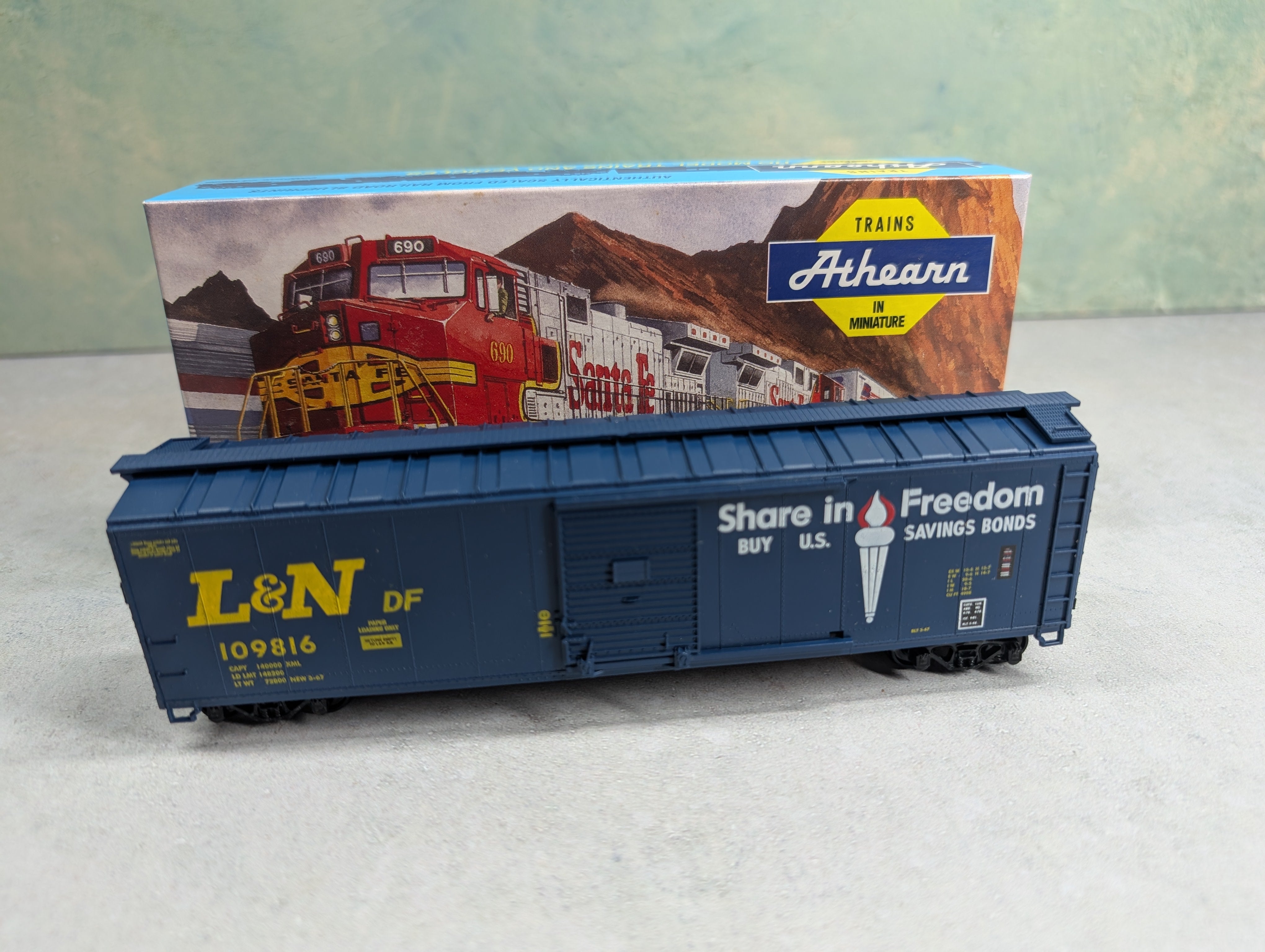USED Athearn HO Scale 50' SD Box Car Louisville & Nashville L&N #109816 Bev-Bel