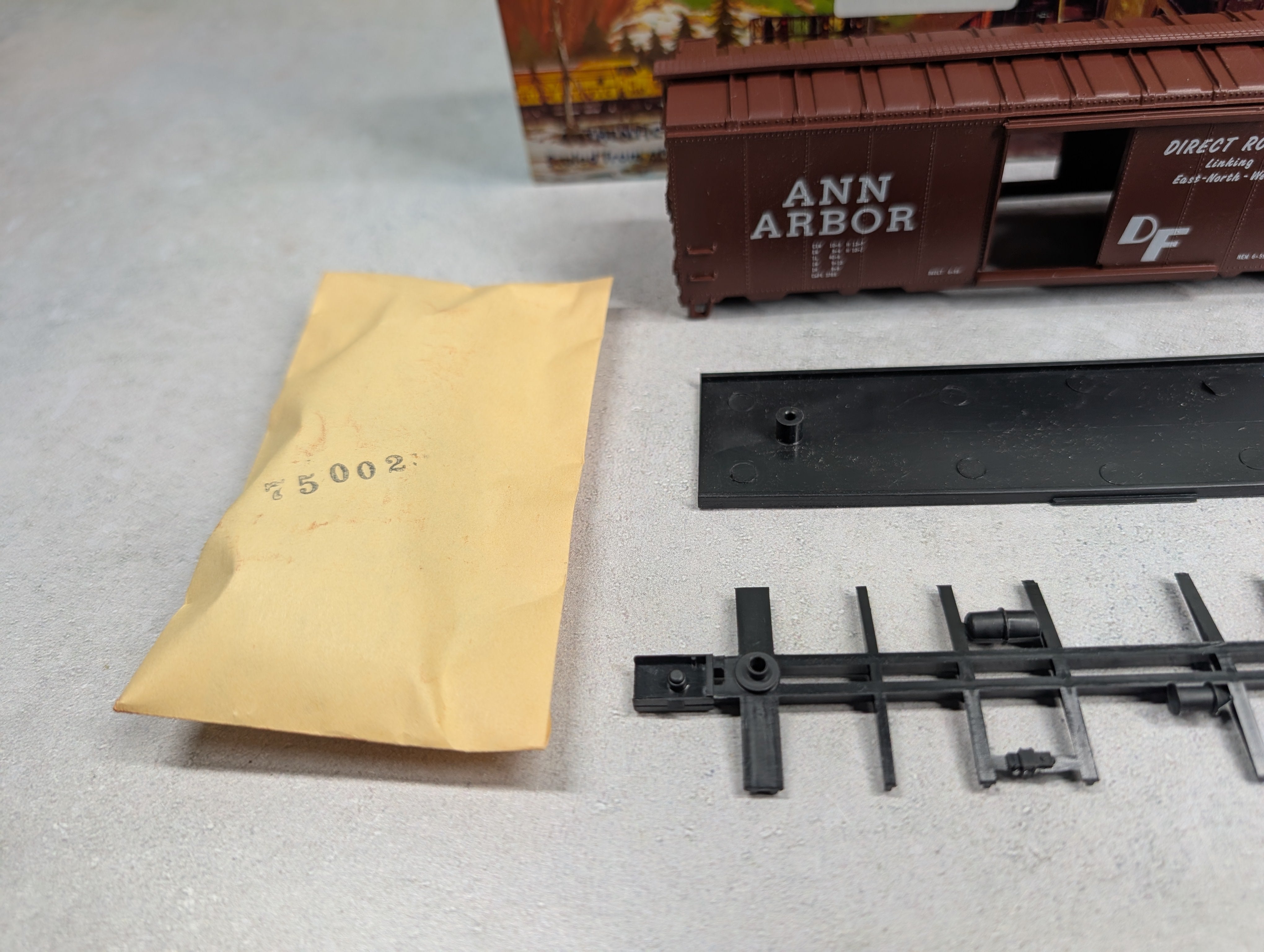 USED Athearn HO Scale 40' Steel Box Car Ann Arbor AA #1407 Bev-Bel KIT