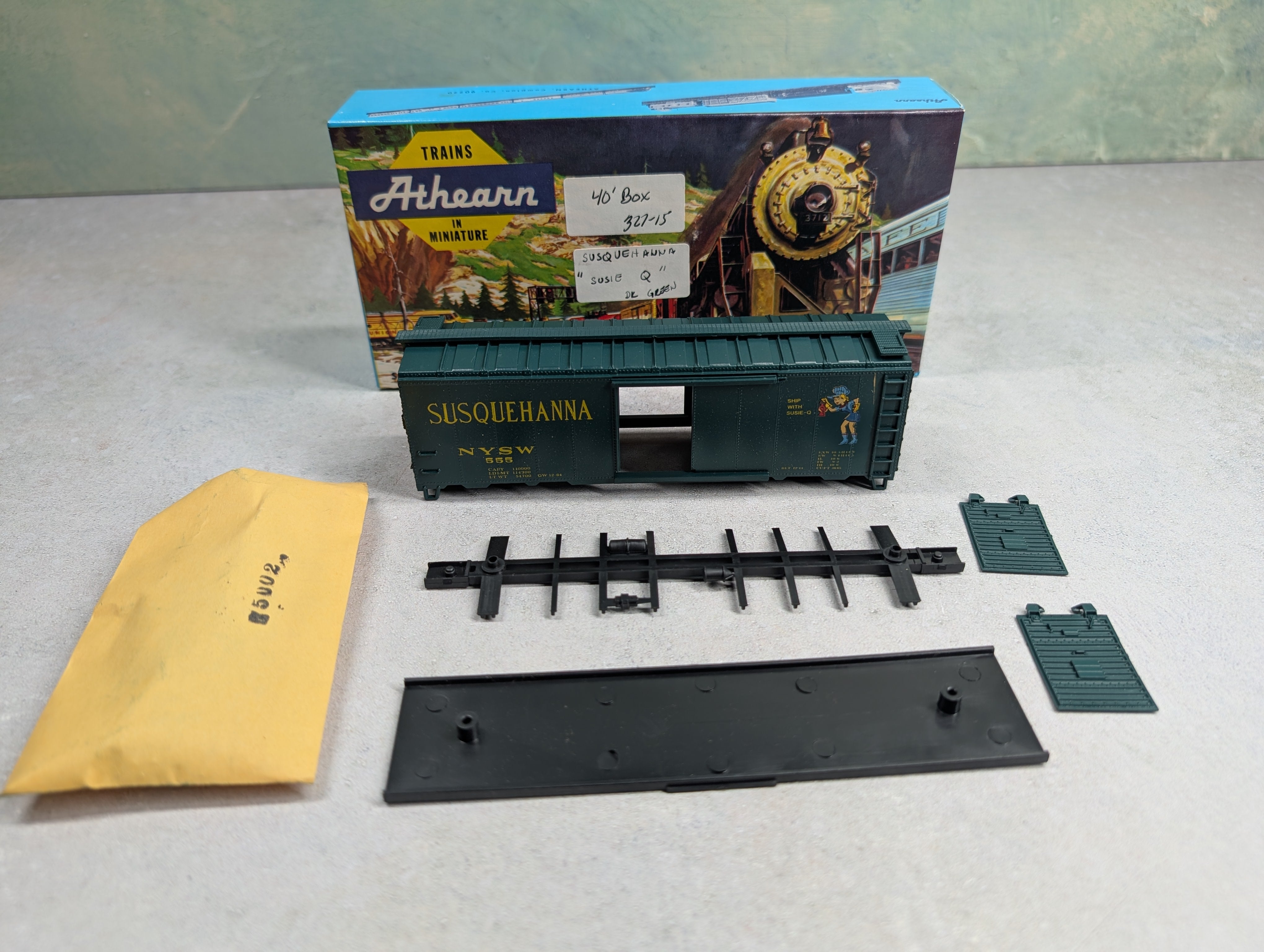 USED Athearn HO Scale 40' Steel Box Car New York Susquehanna & Western NYSW #555 Bev-Bel KIT