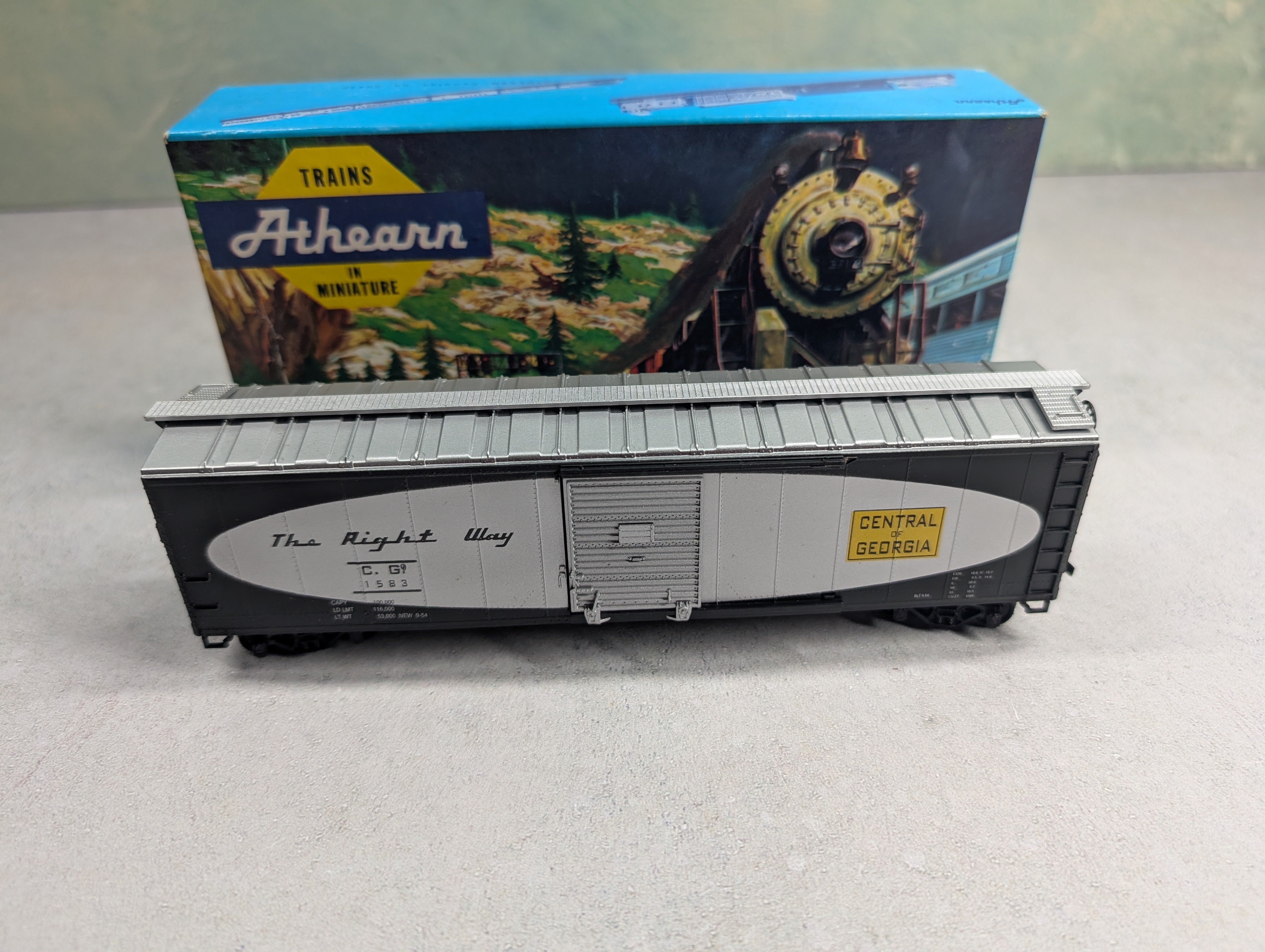 USED Athearn HO Scale 50' SD Box Car Central of Georgia CG #1601 Bev-Bel