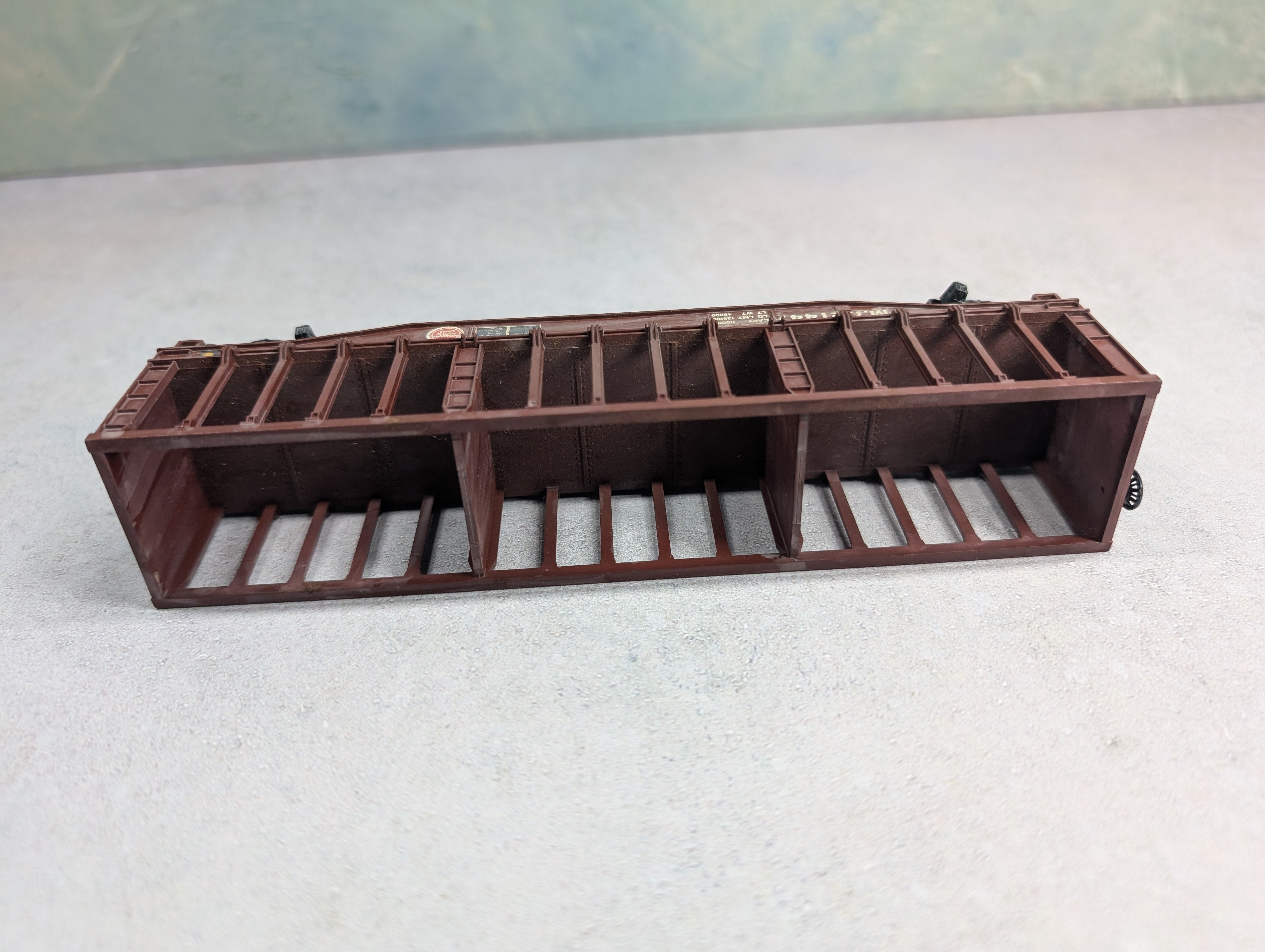 USED ROCO HO Scale Pulpwood Rack Flat Car Missouri Pacific MI #21447 Light Weathering