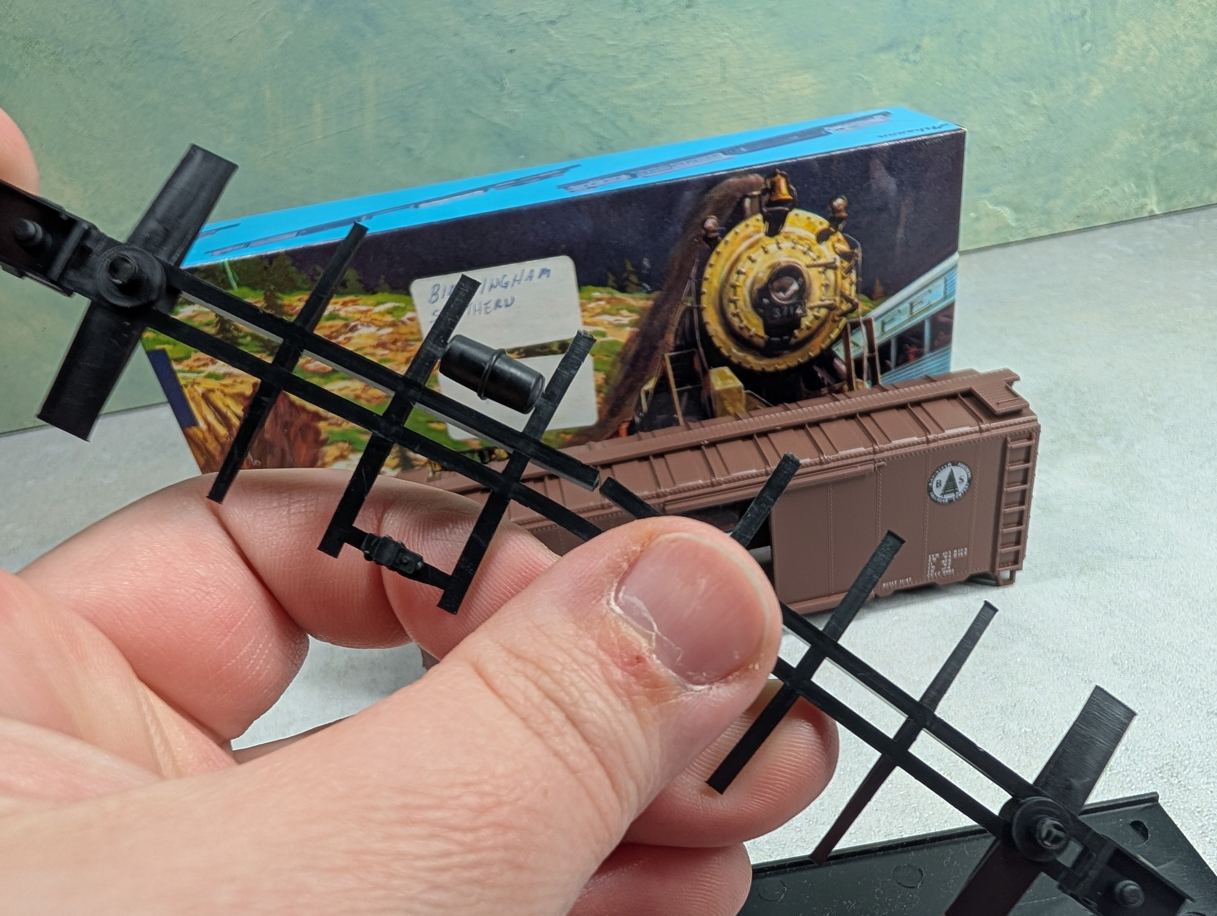 USED Athearn HO Scale 40' Box Car Birmingham Southern Railroad BS #309 Bev-Bel KIT