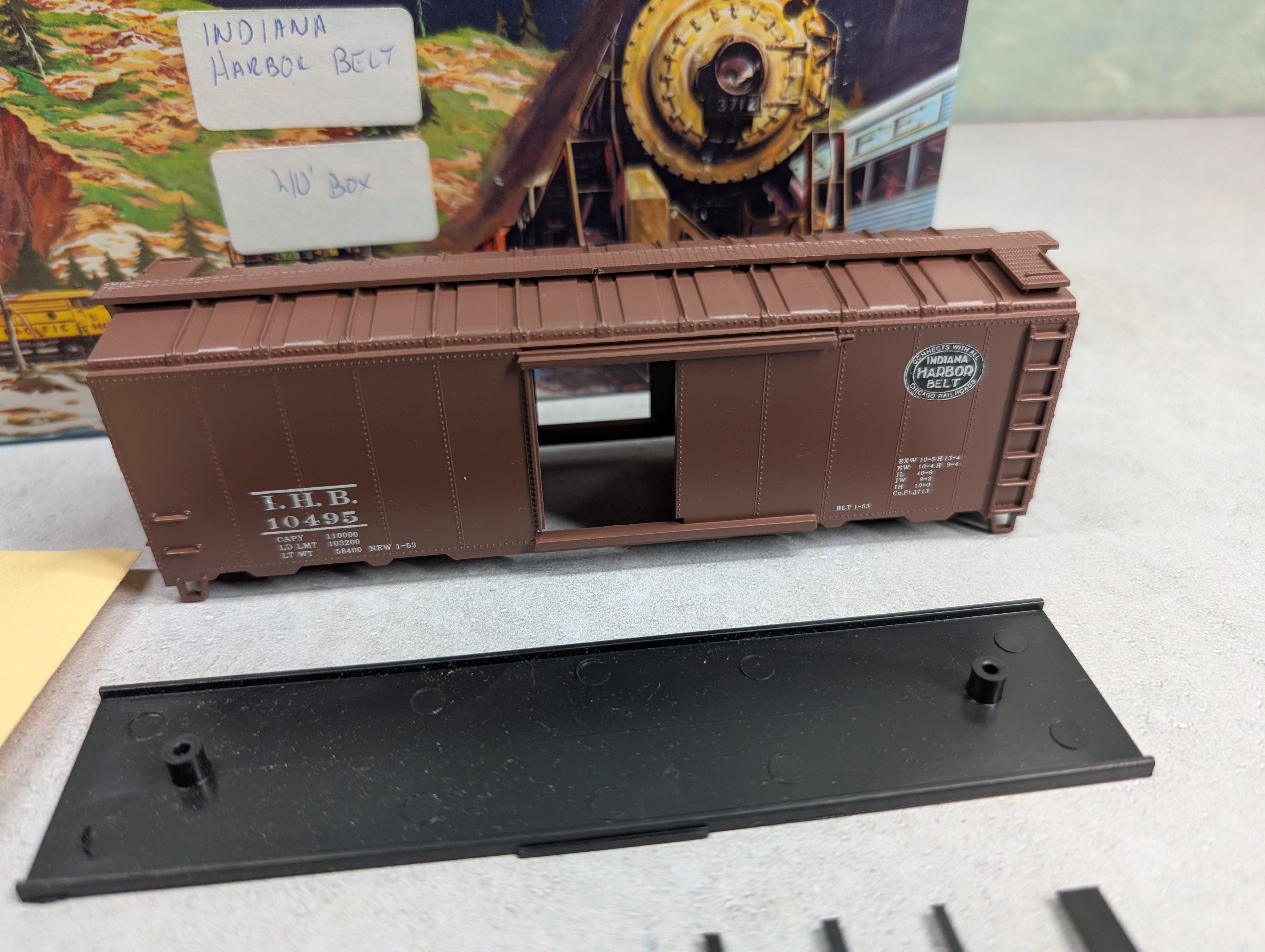 USED Athearn HO Scale 40' Box Car Indiana Harbor Belt IHB #10495 Bev-Bel KIT