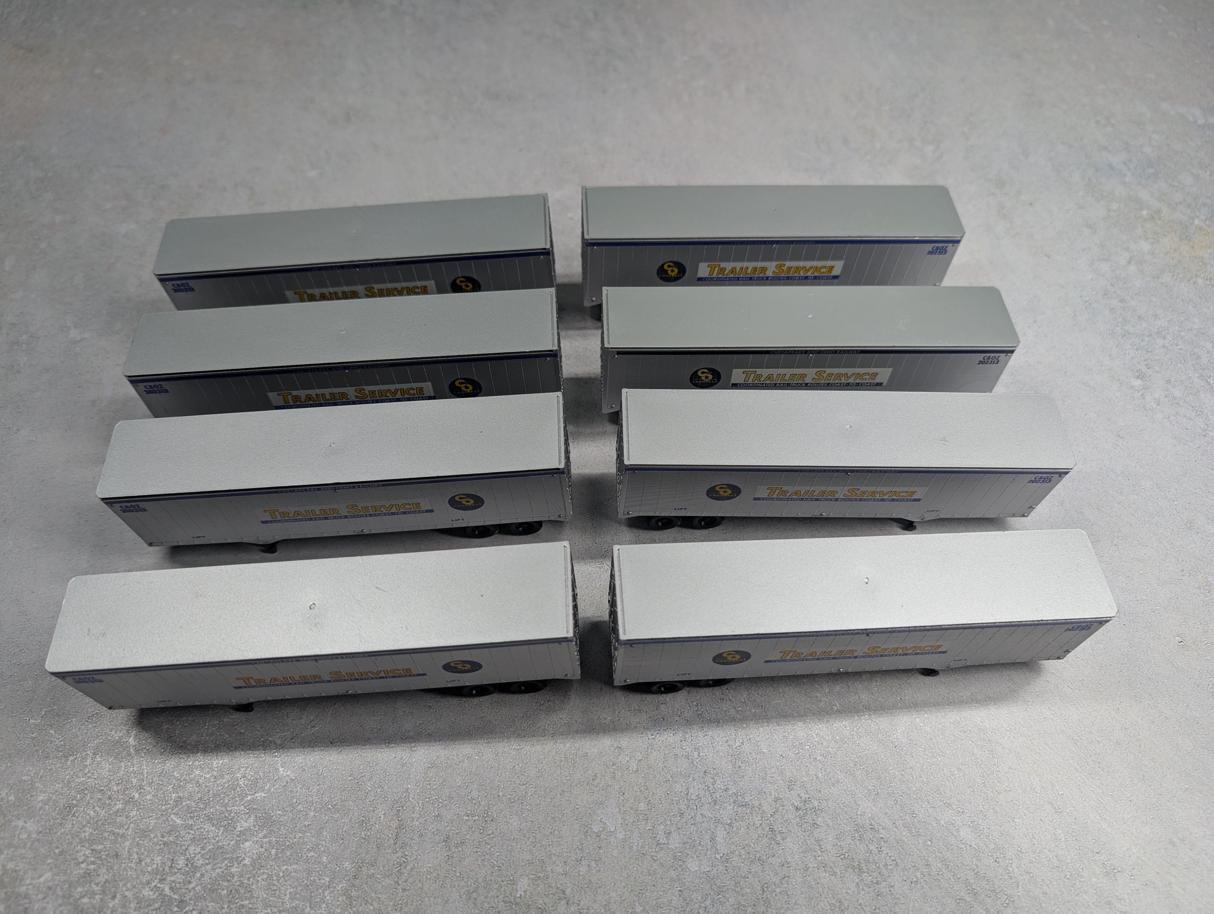 USED Athearn HO Scale 40' Trailers Chesapeake and Ohio C&OZ #202313 (8 pcs)