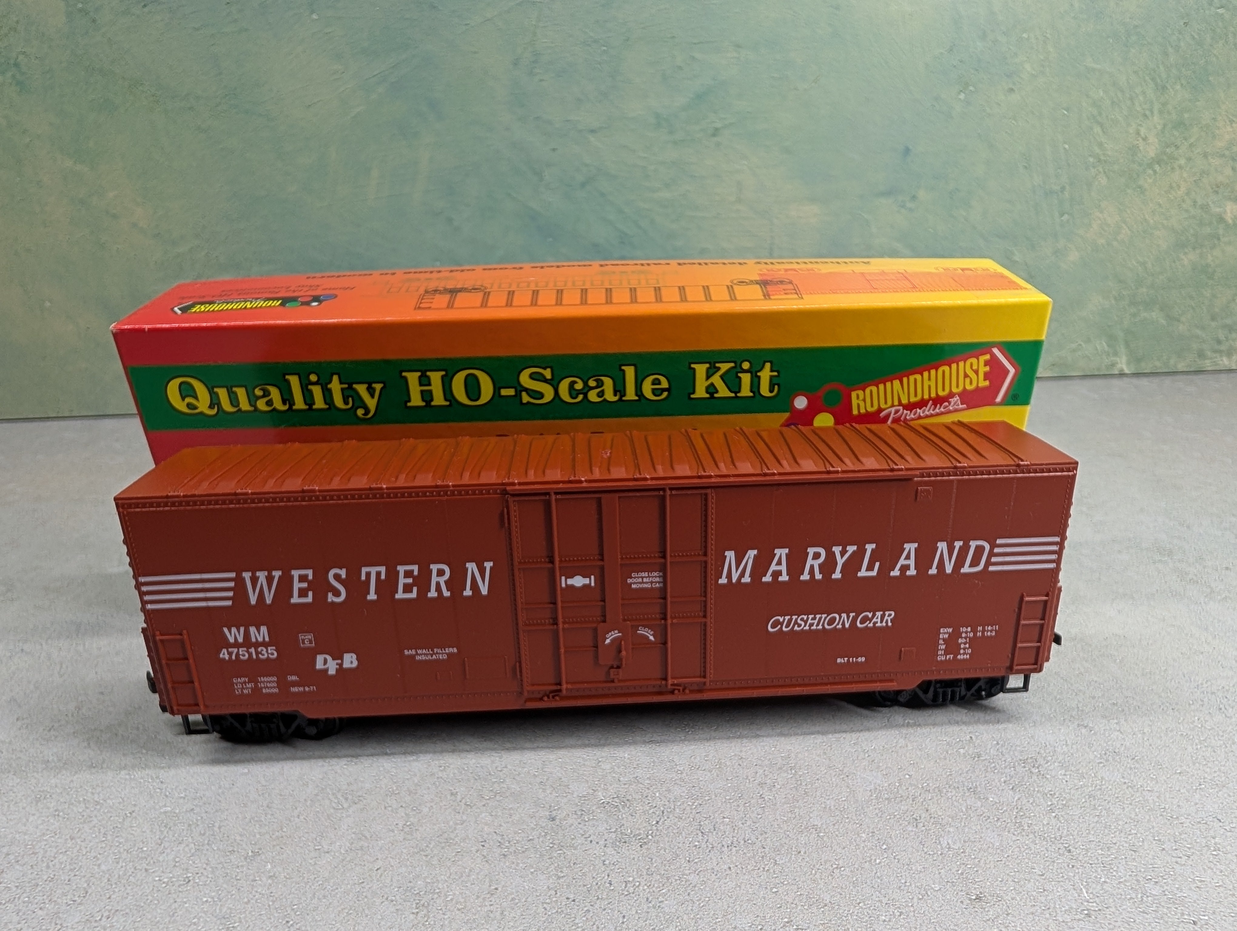 USED Roundhouse HO Scale 50' Hi-Cube Box Car Western Maryland WM #475135