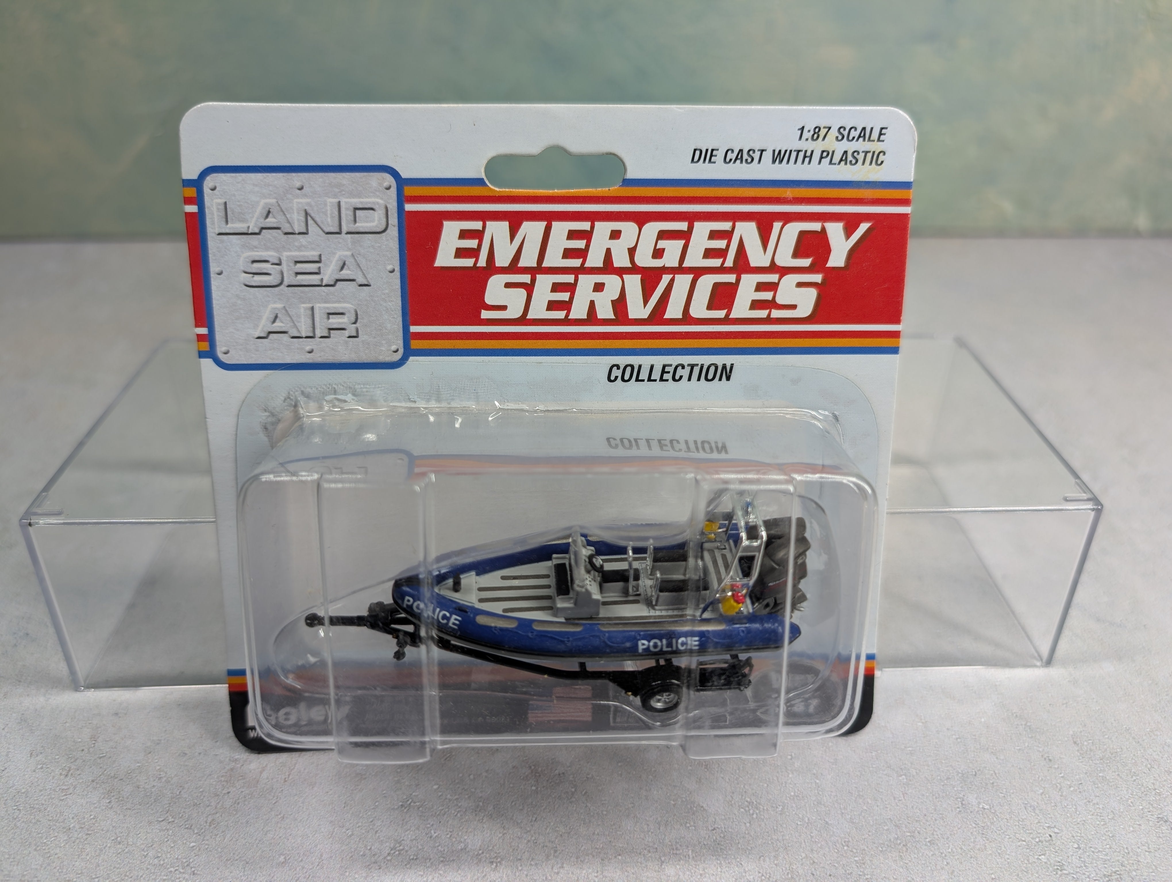 Boley 2070 HO Scale Emergency Services Police Boat w/ Trailer