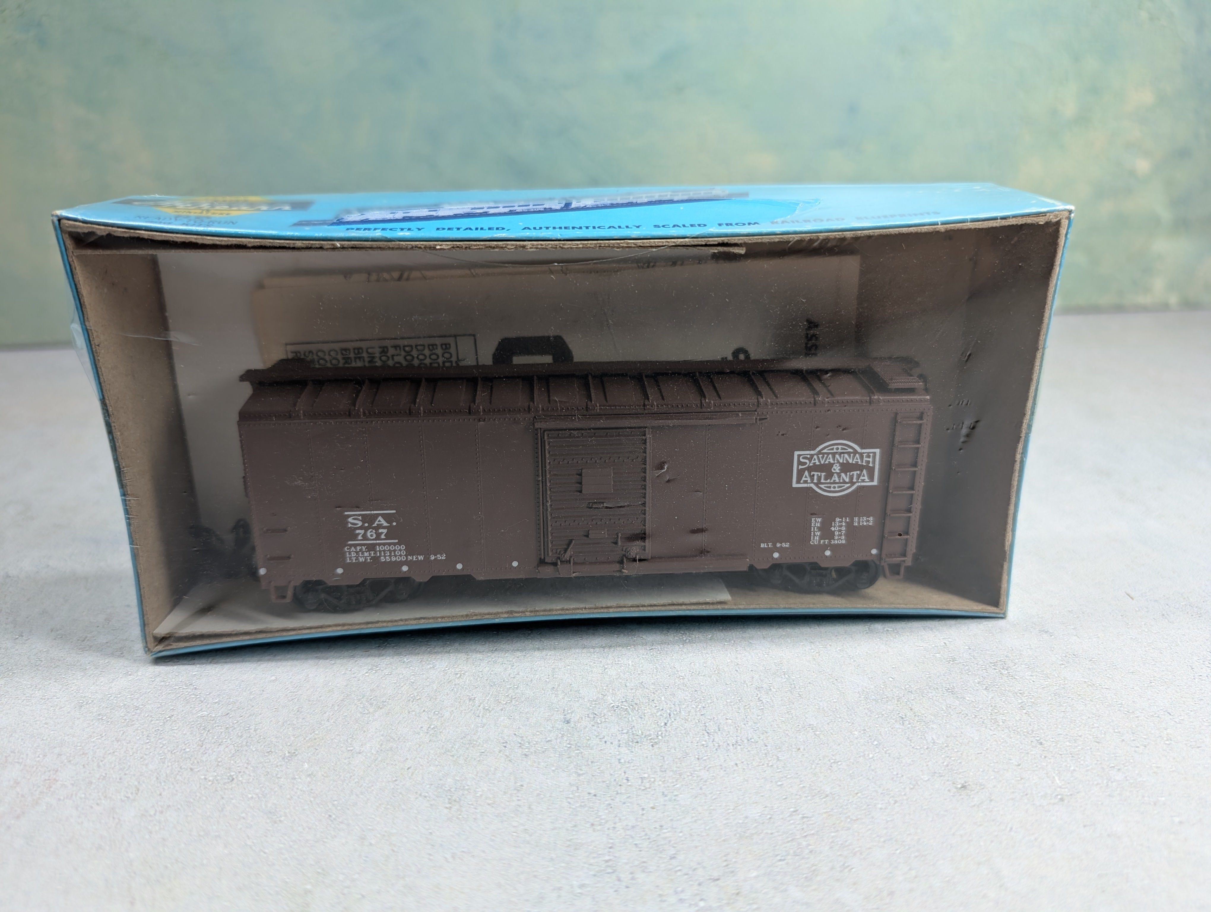 USED Athearn HO Scale 40' Box Car Savannah & Atlanta SA #767 Bev-Bel, Sealed