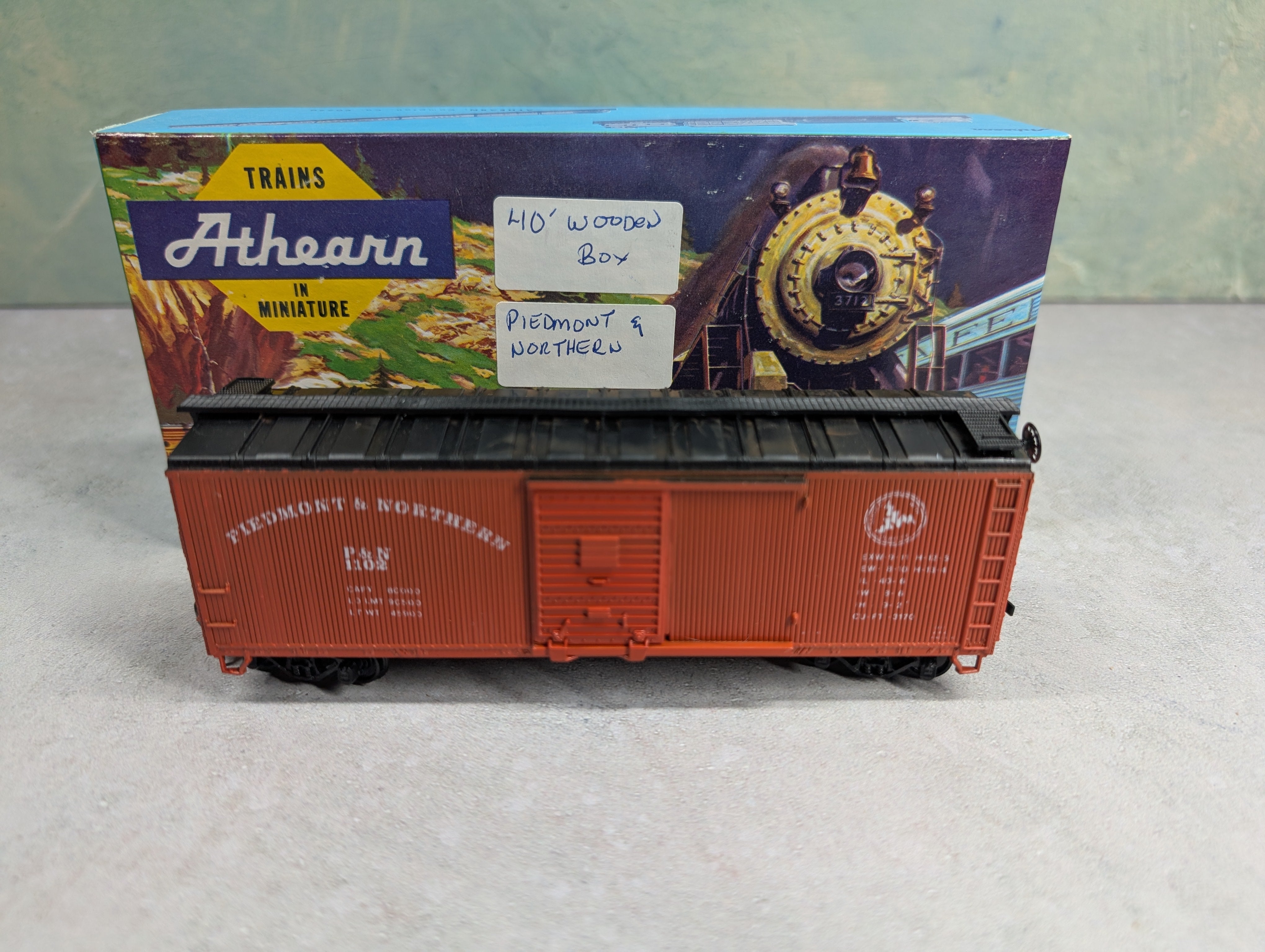 USED Athearn HO Scale 40' Wood Sided Box Car Piedmont & Northern P&N #1102 Rare