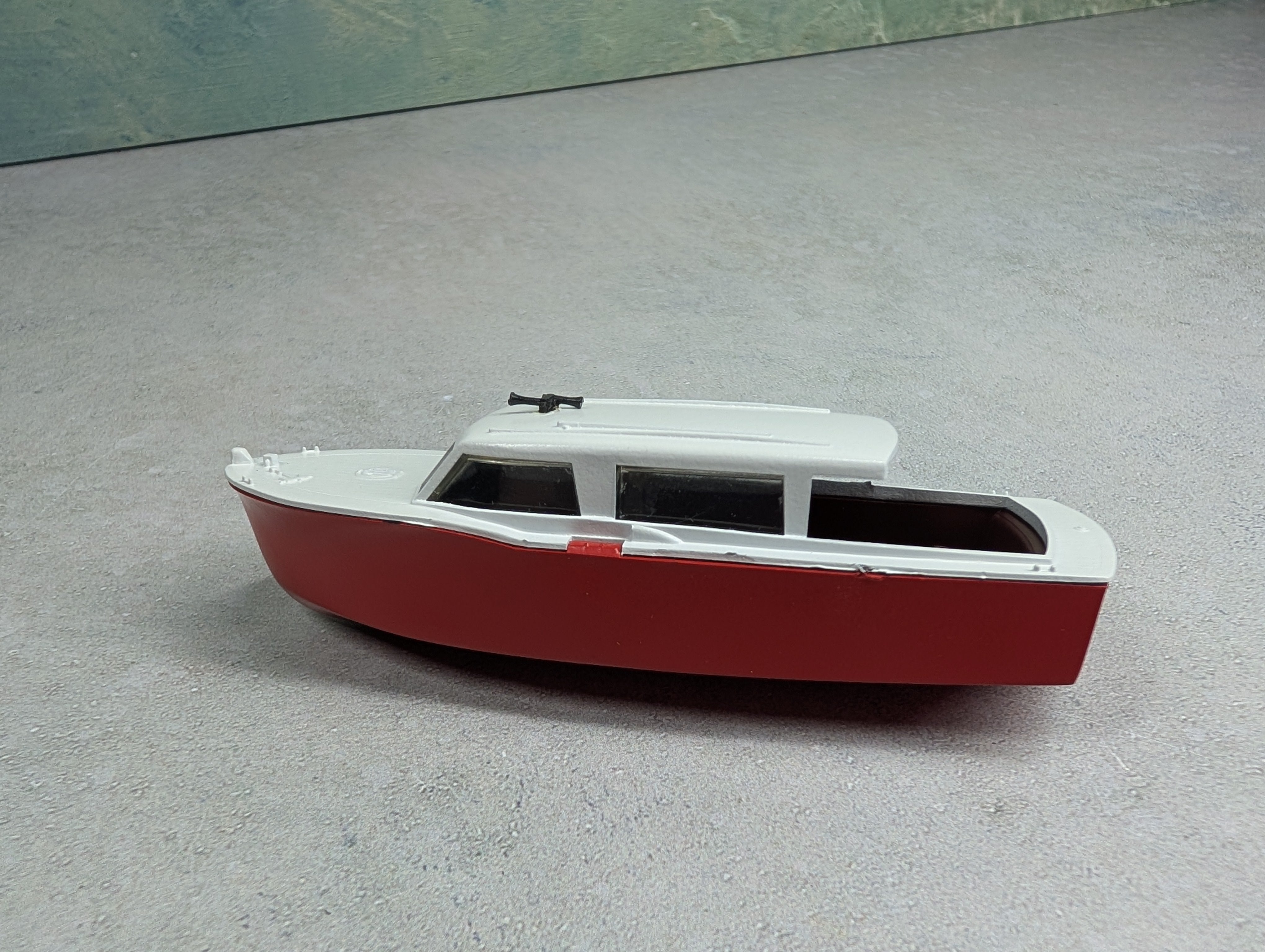 USED HO Scale 50' Flat Car Seaboard Air Line SBD #21195 w/ Boat Load