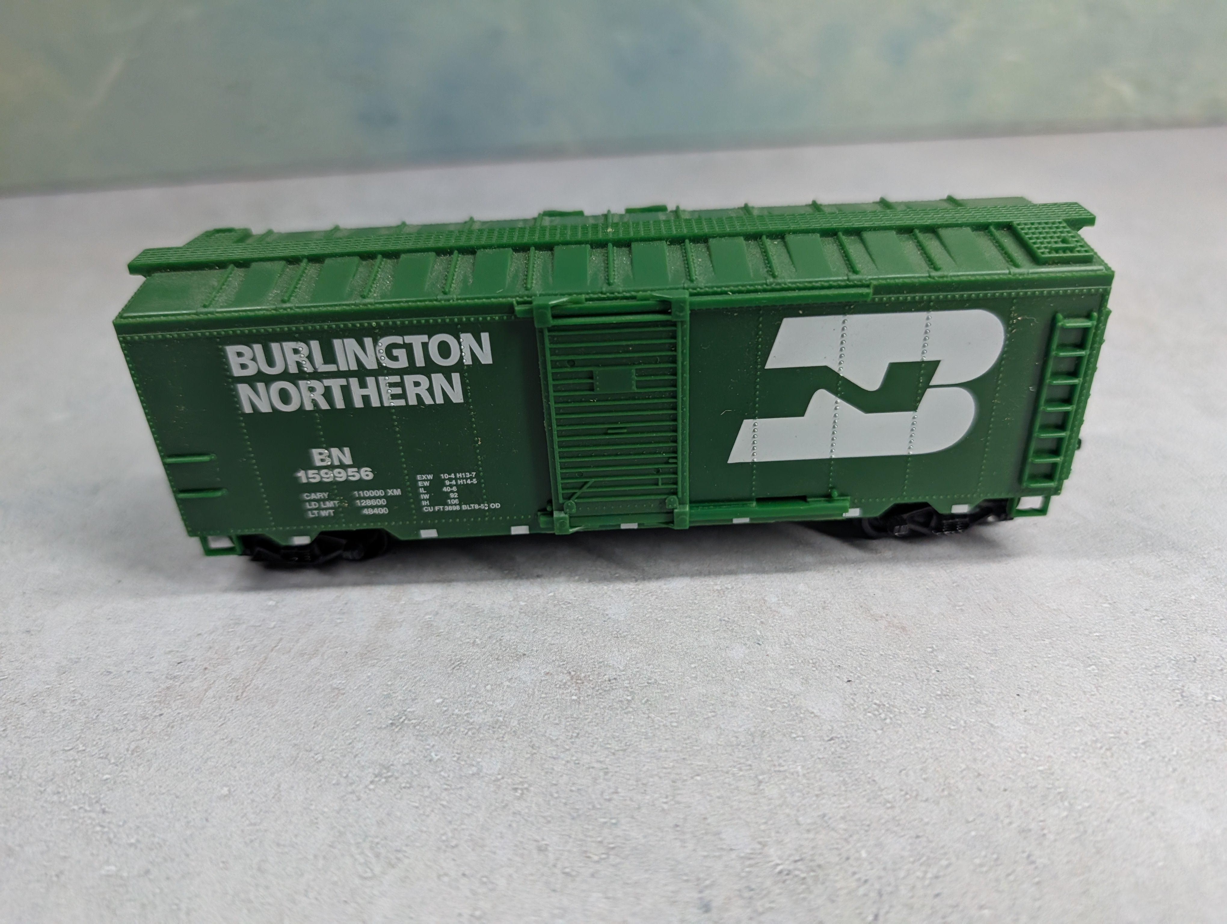 USED Life-Like HO Scale 40' Flat Car Burlington Northern BN #159956