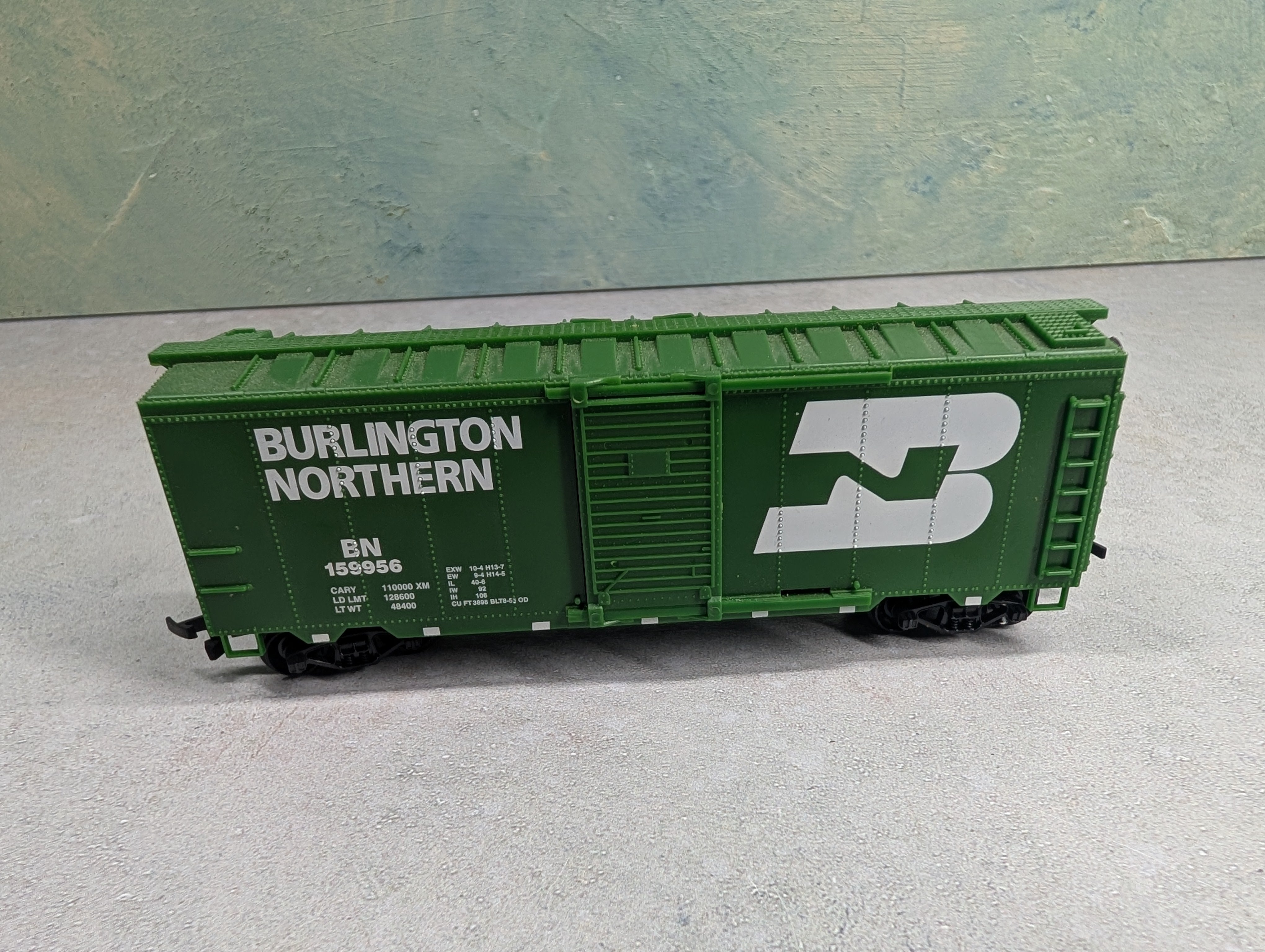 USED Life-Like HO Scale 40' Flat Car Burlington Northern BN #159956