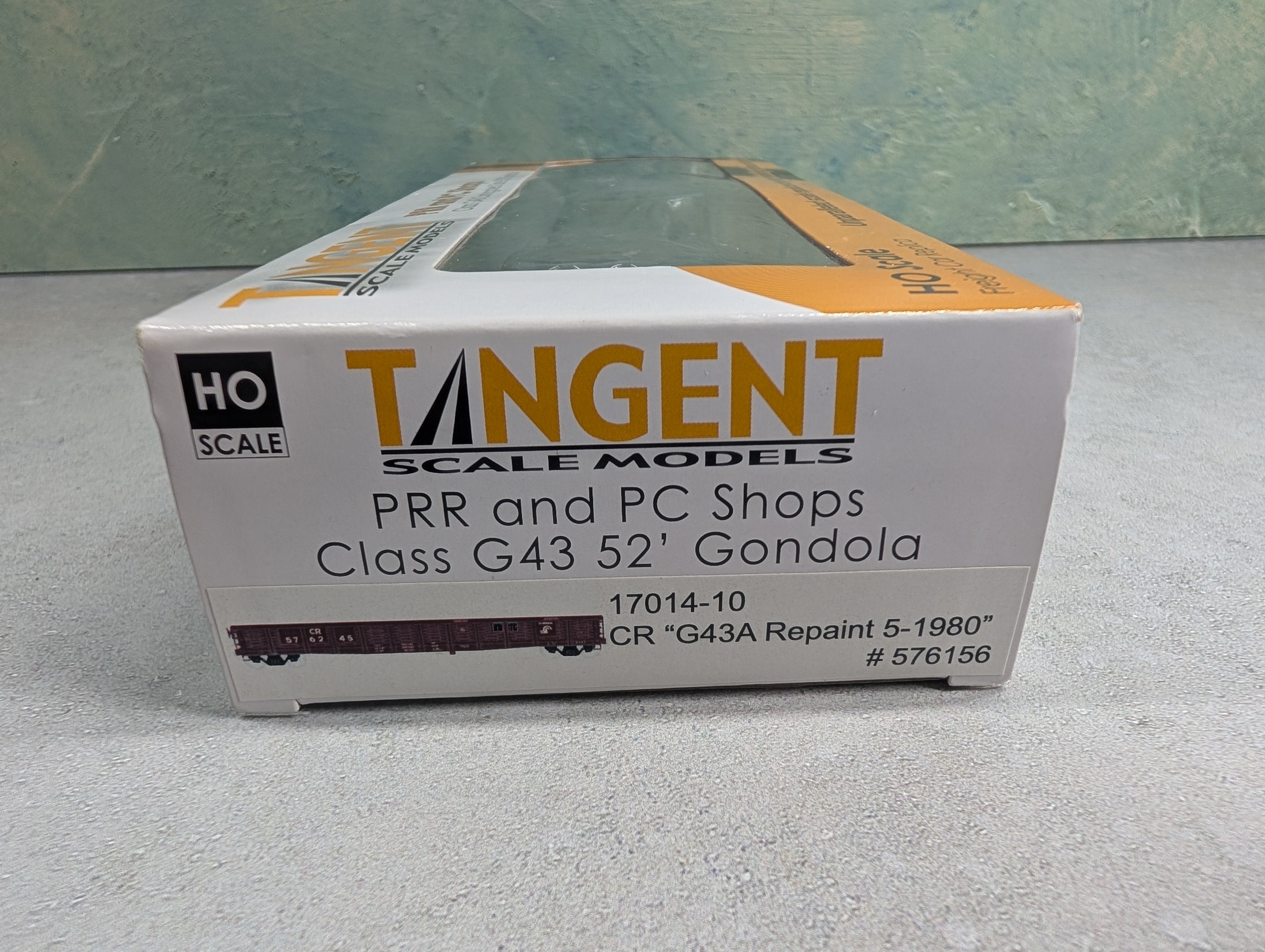 Tangent 17014-10 HO Scale PRR and PC Shops Class G43 52' Gondola Conrail CR #576156