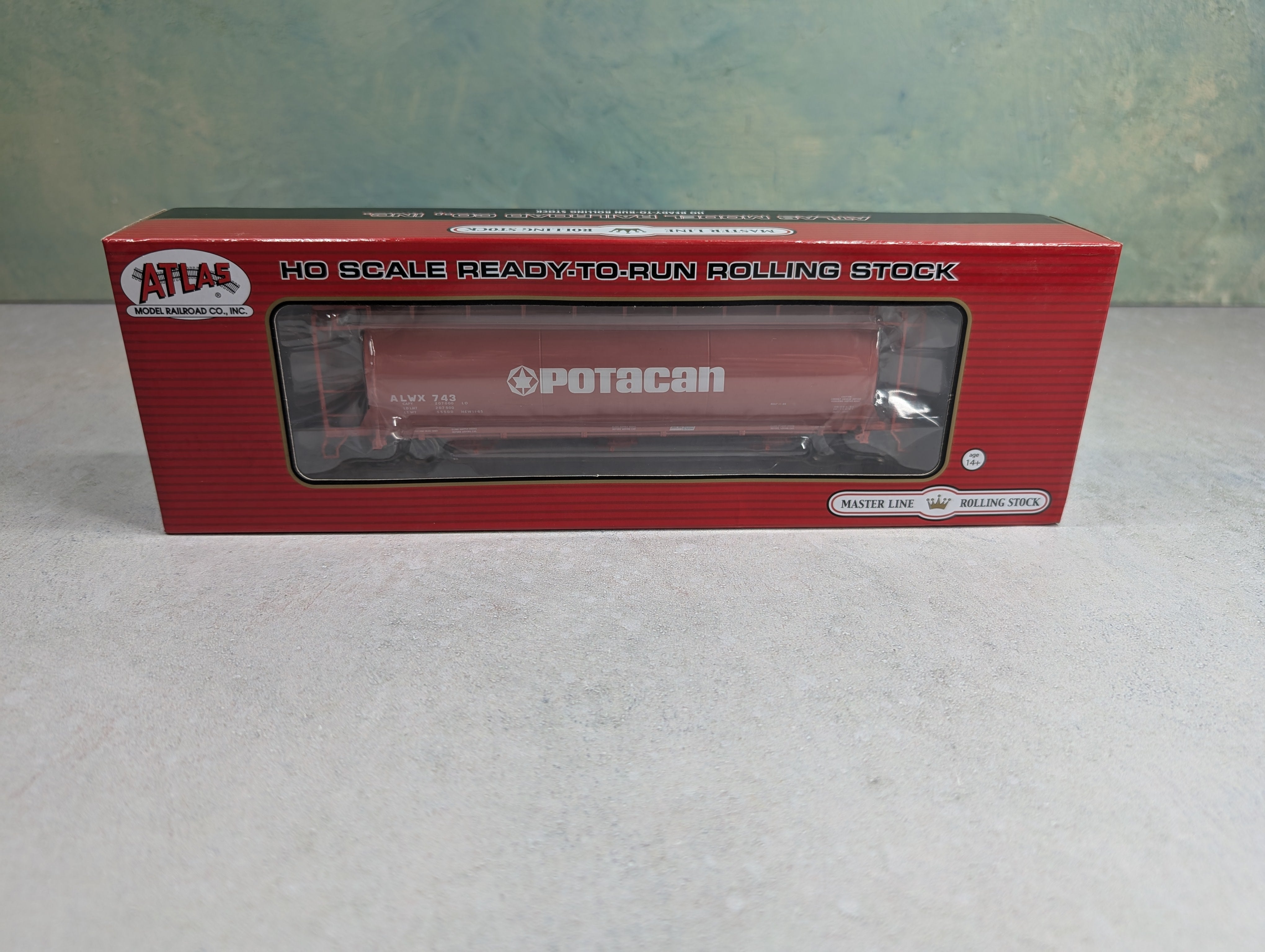 Atlas 20005768 HO Scale ACF 3-Bay Cylindrical Hopper Potacan ALWX #743