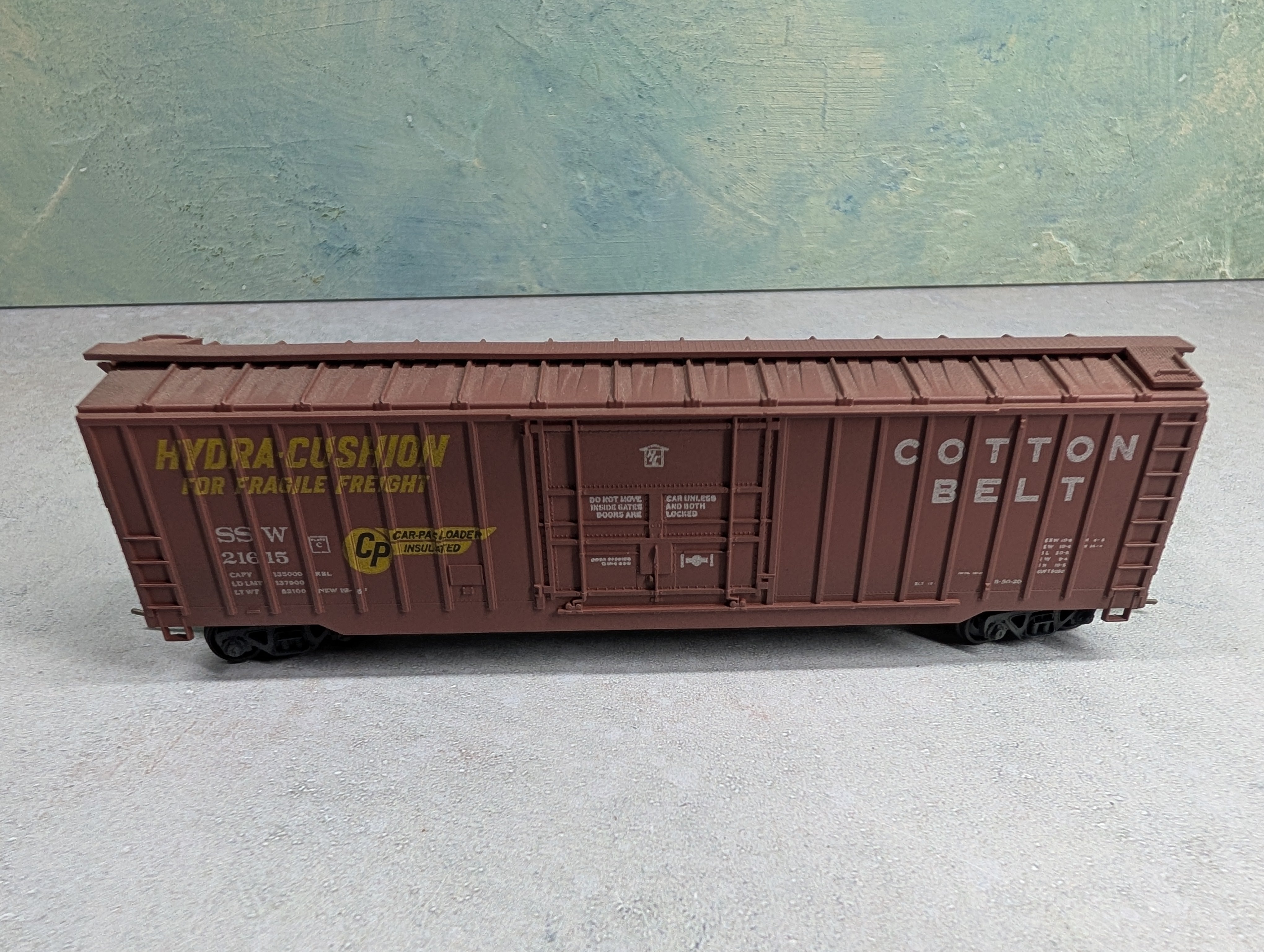 USED Athearn HO Scale 50' Box Car Cotton Belt SSW #21615 Weathered