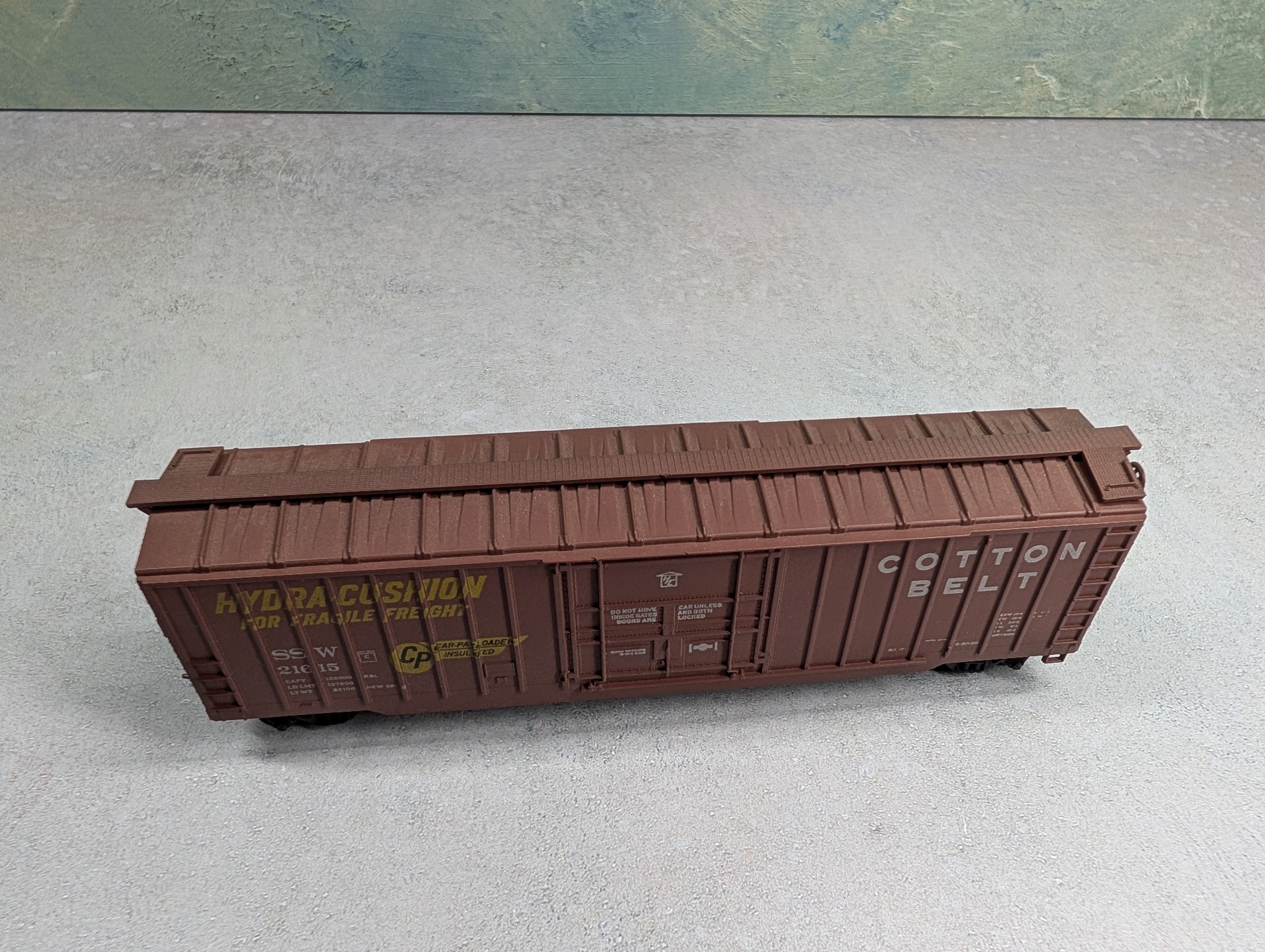 USED Athearn HO Scale 50' Box Car Cotton Belt SSW #21615 Weathered