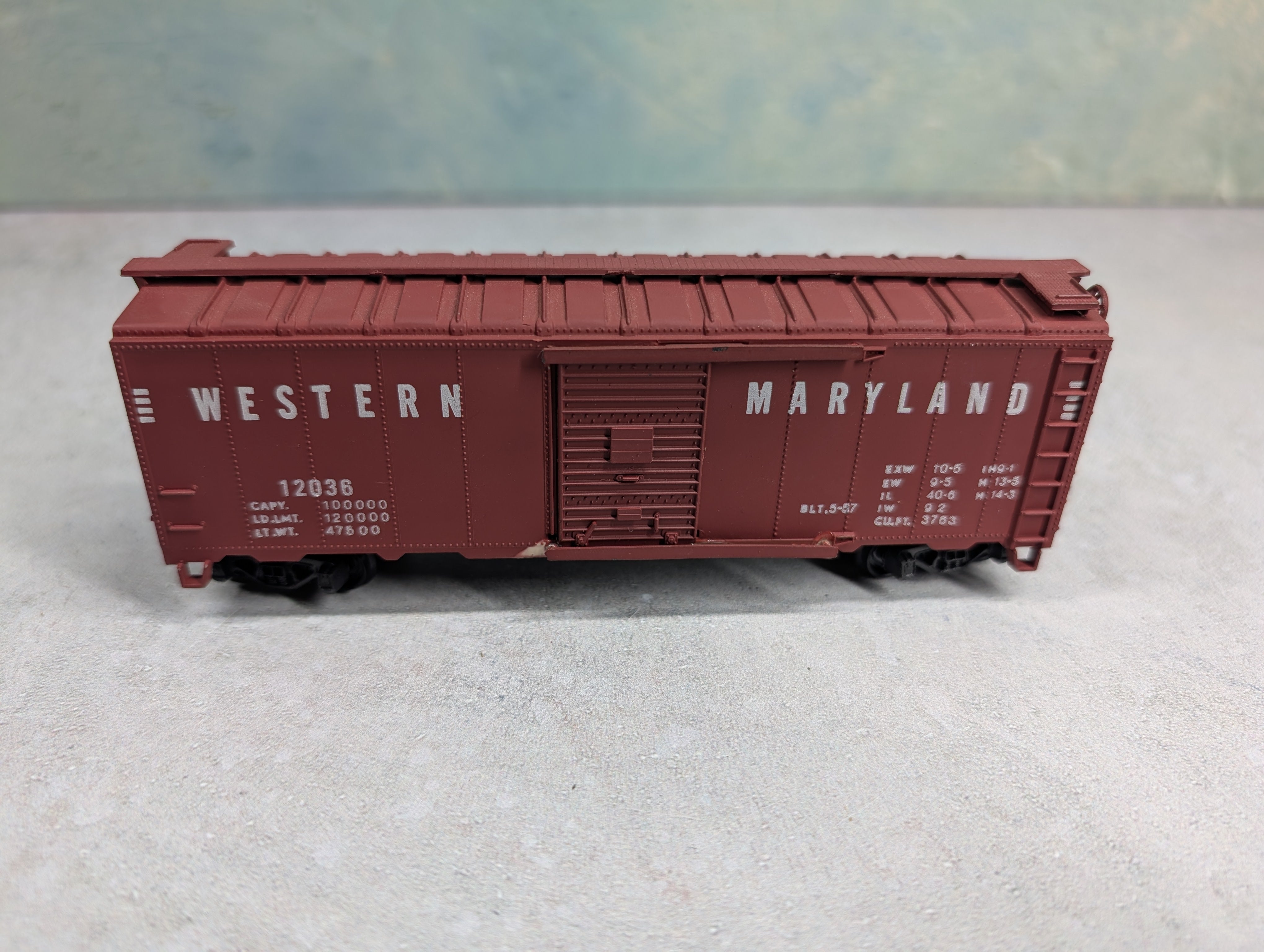 USED AHM HO Scale 40' Box Car Western Maryland #12036