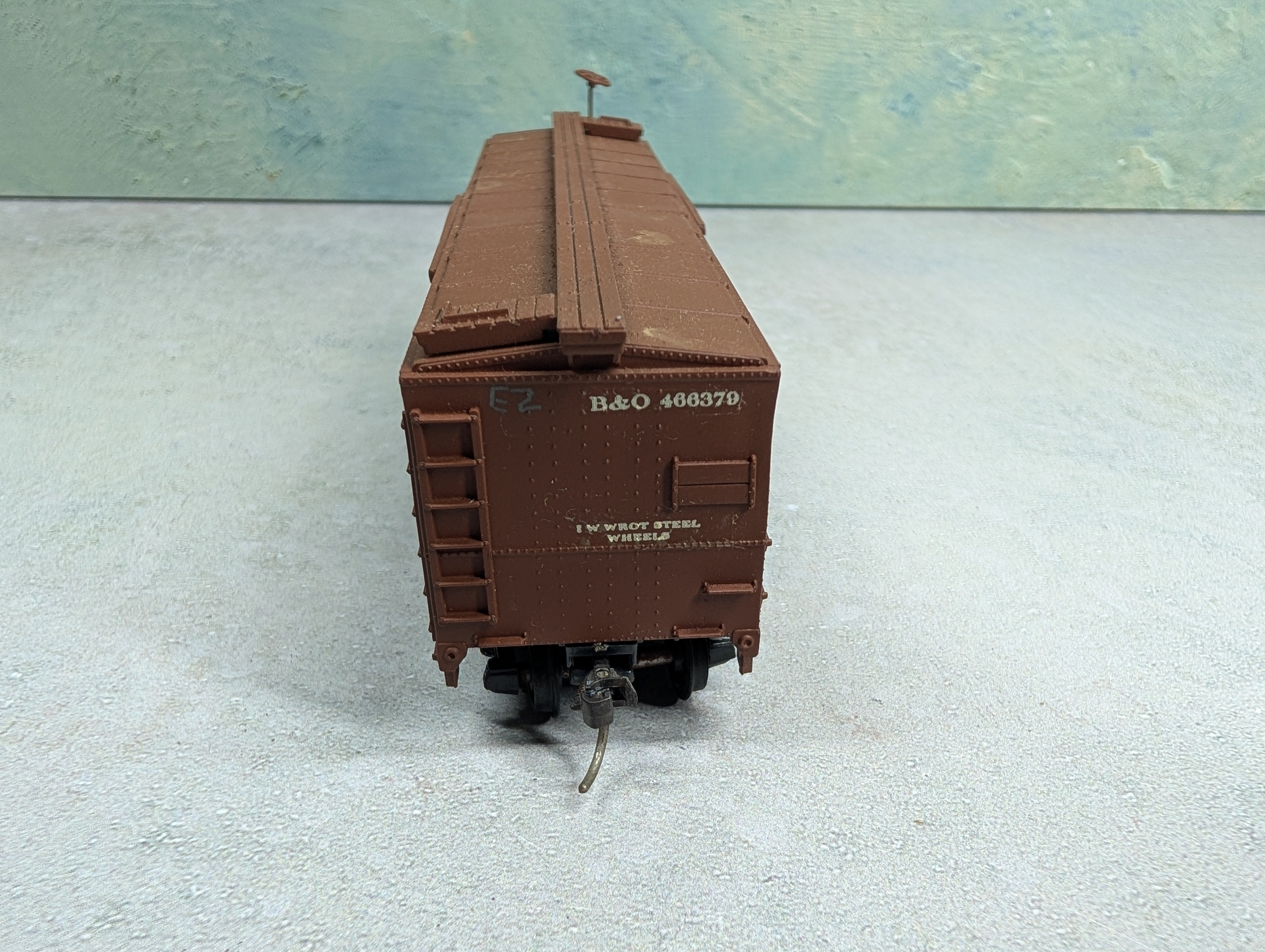 USED TRAIN MINIATURE HO Scale 40' Box Car Baltimore and Ohio B&O #466379 Decal