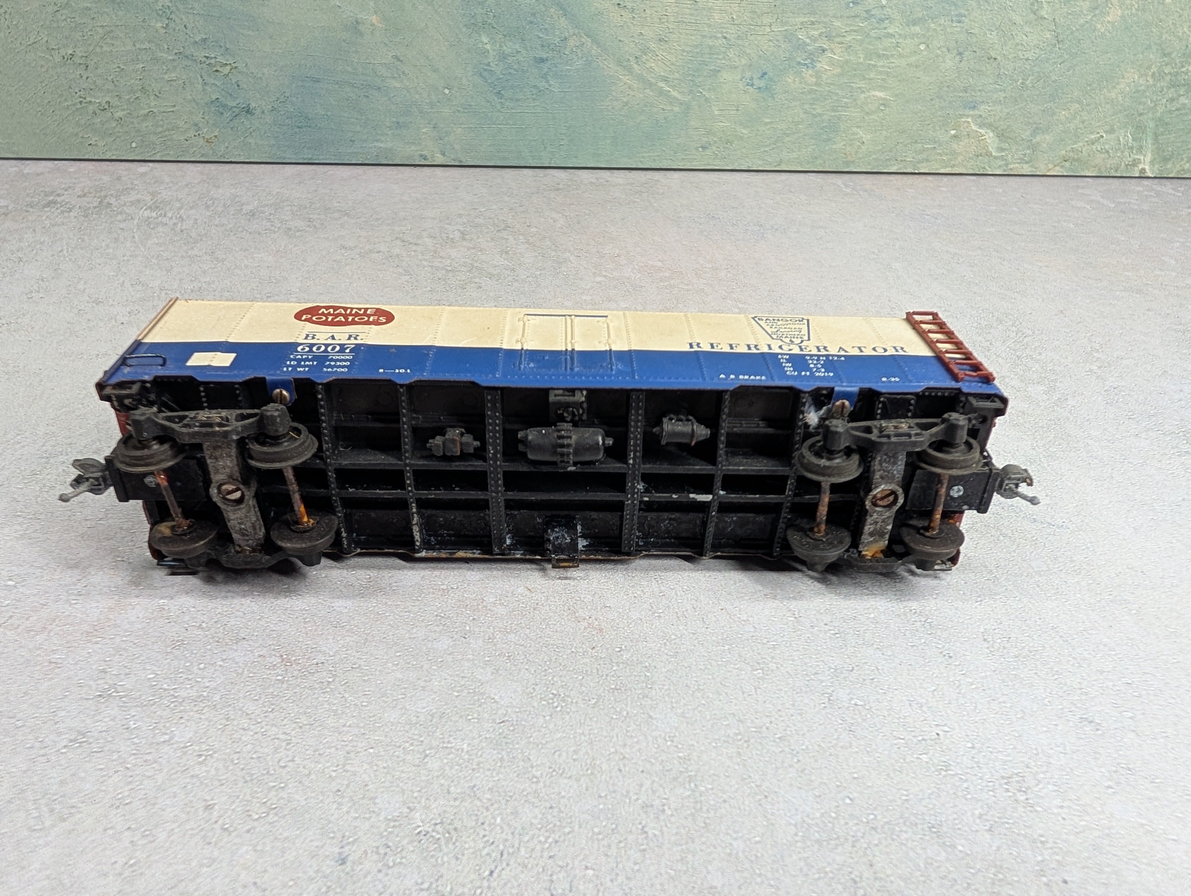 USED Varney HO Scale 40' Reefer Box Car Metal Bangor & Aroostook BAR #6007