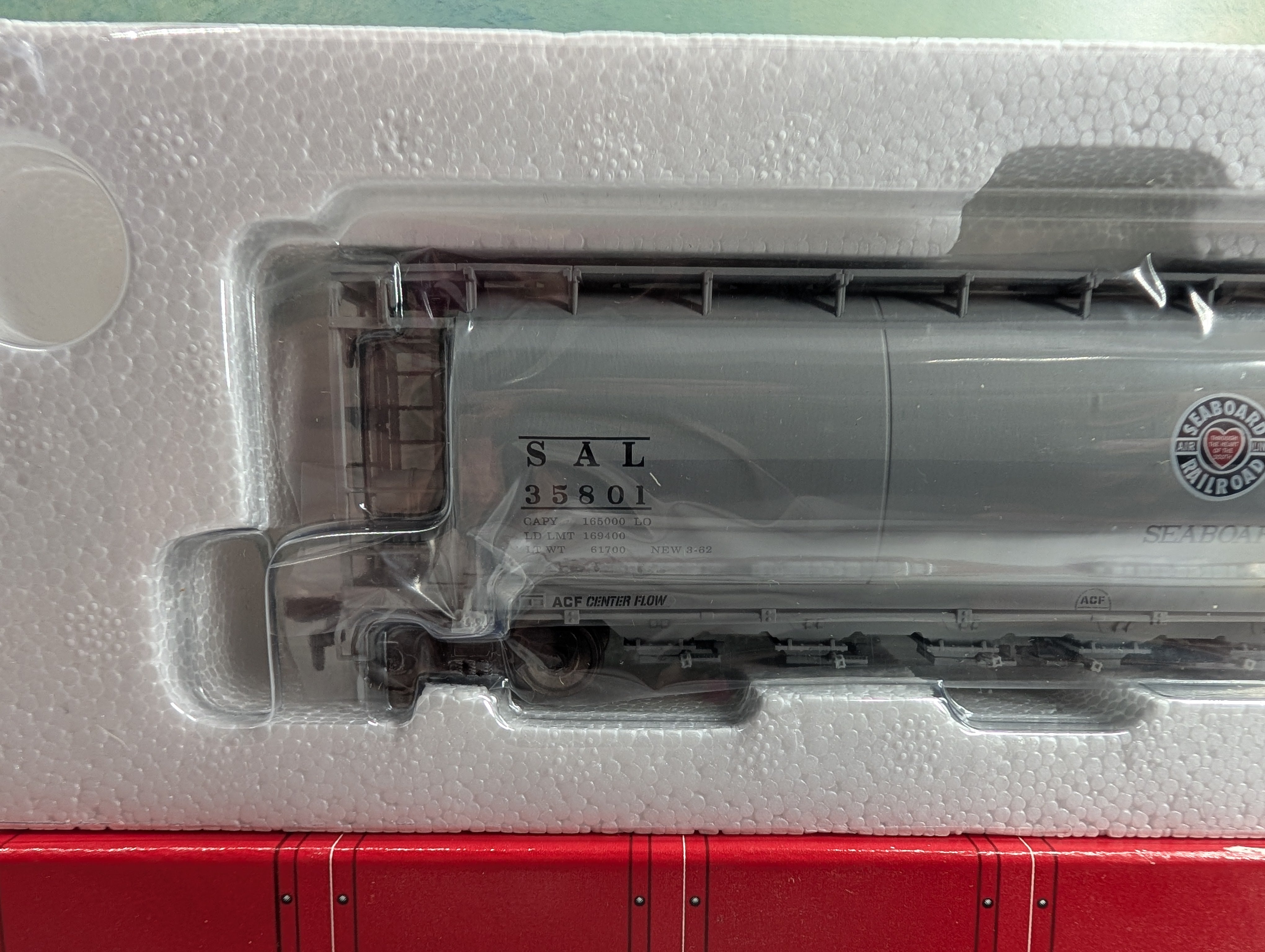 USED Atlas 20090 HO Scale ACF 6 Bay Cylindrical Hopper Seaboard Air Line SAL #35801