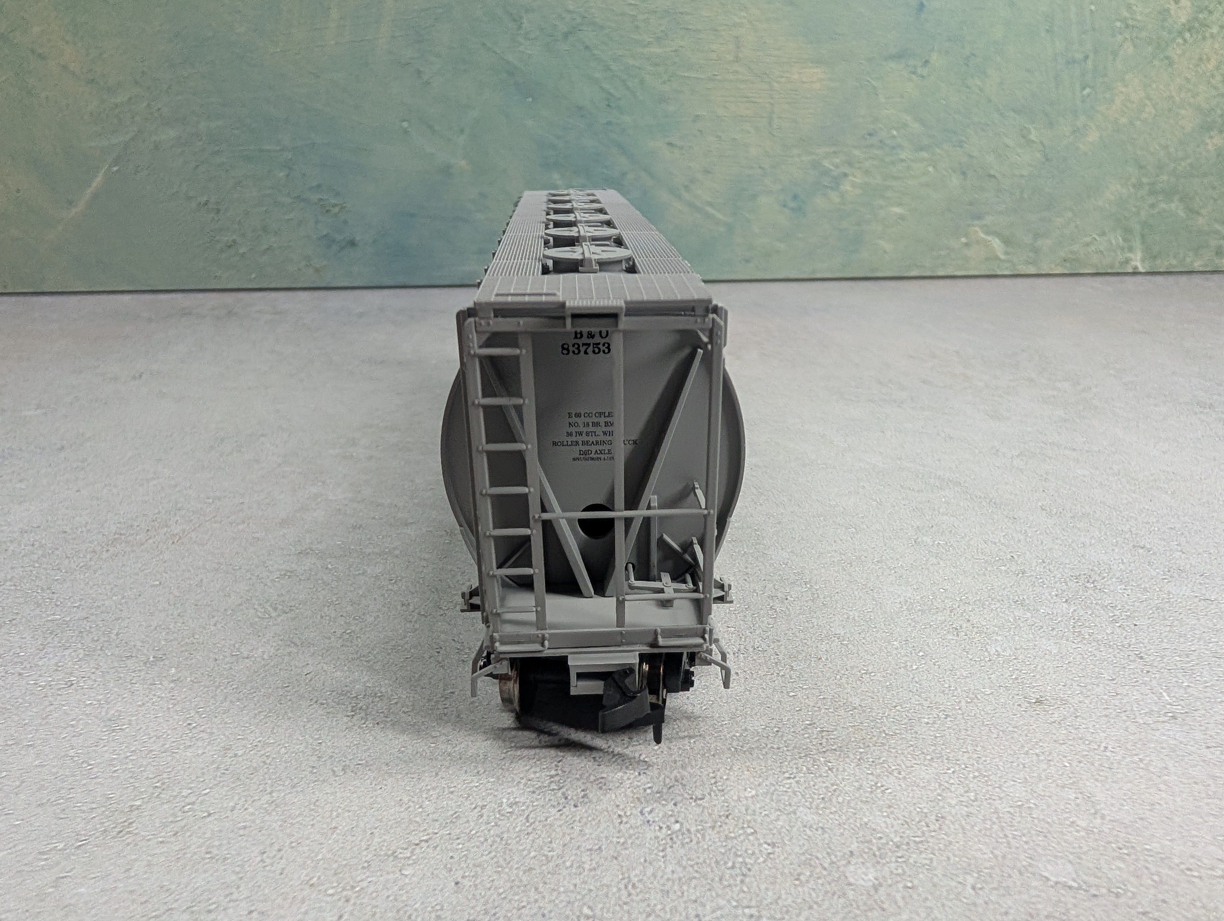 USED Atlas 11355 HO Scale ACF 3 Bay Cylindrical Hopper Baltimore and Ohio B&O #837537