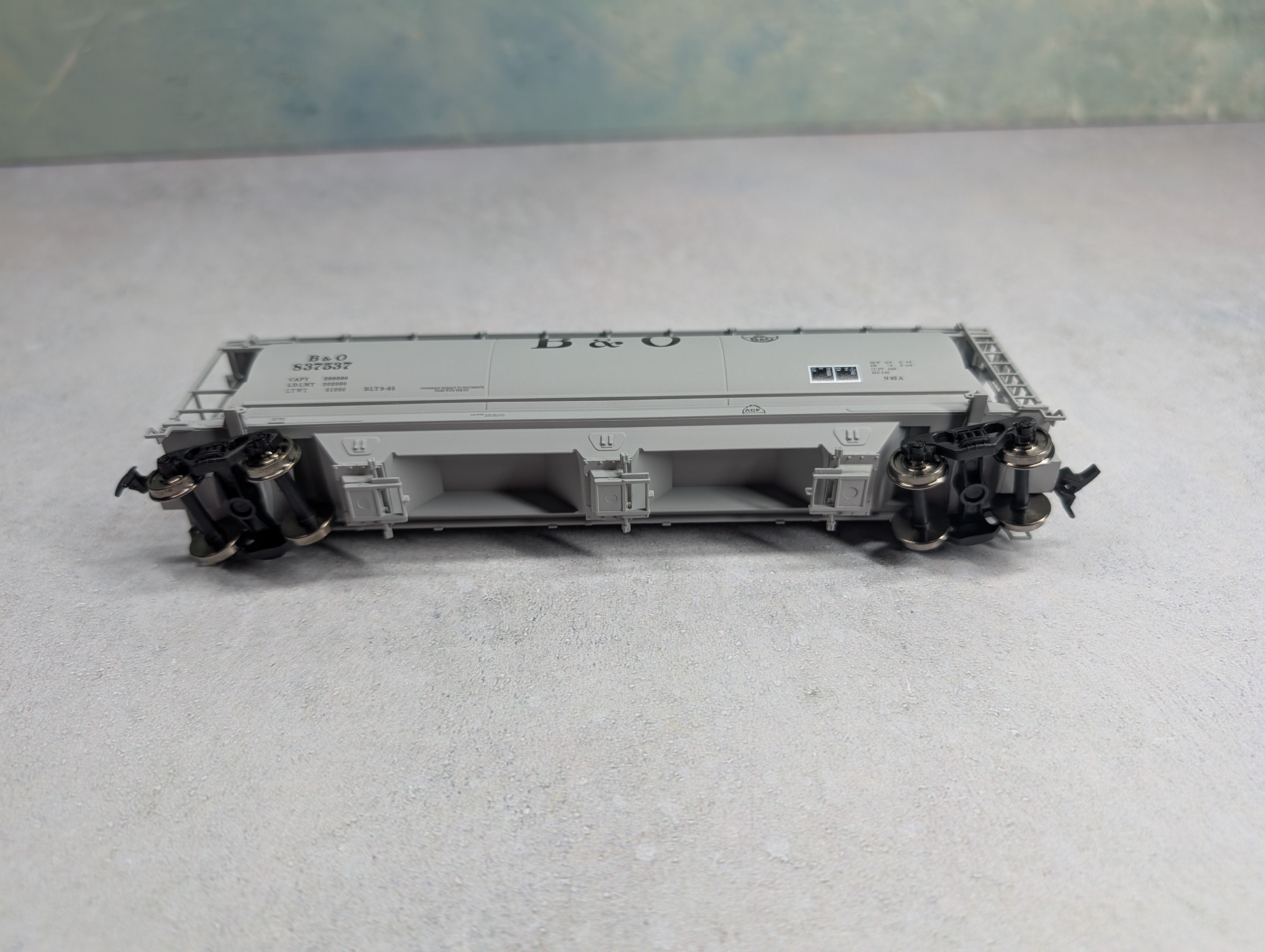 USED Atlas 11355 HO Scale ACF 3 Bay Cylindrical Hopper Baltimore and Ohio B&O #837537