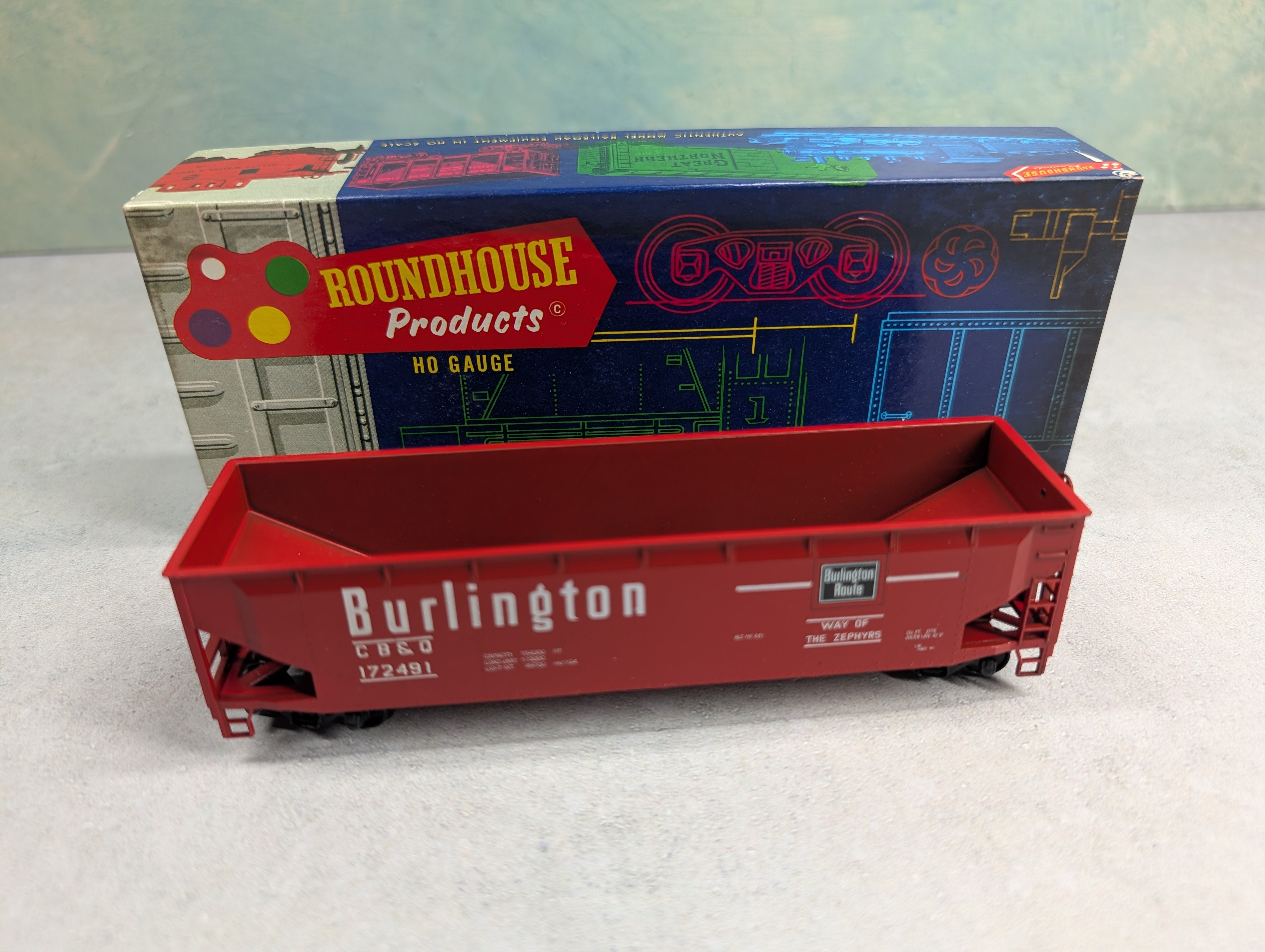 USED Roundhouse HO Scale 3 Bay Offset Offer Chicago, Burlington & Quincy CBQ #172491