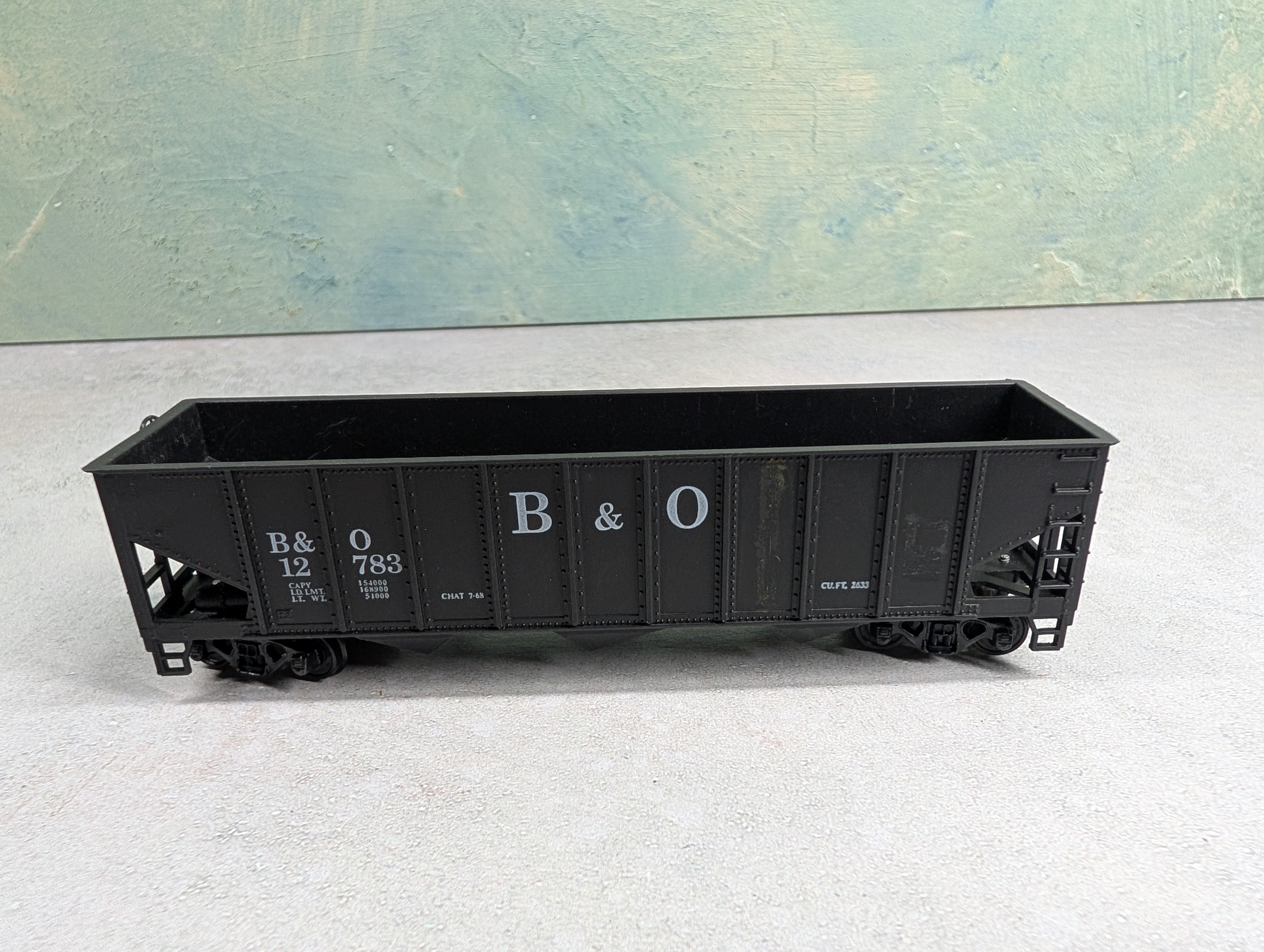 USED Roundhouse HO Scale 3 Bay Hopper Baltimore and Ohio BO #12783
