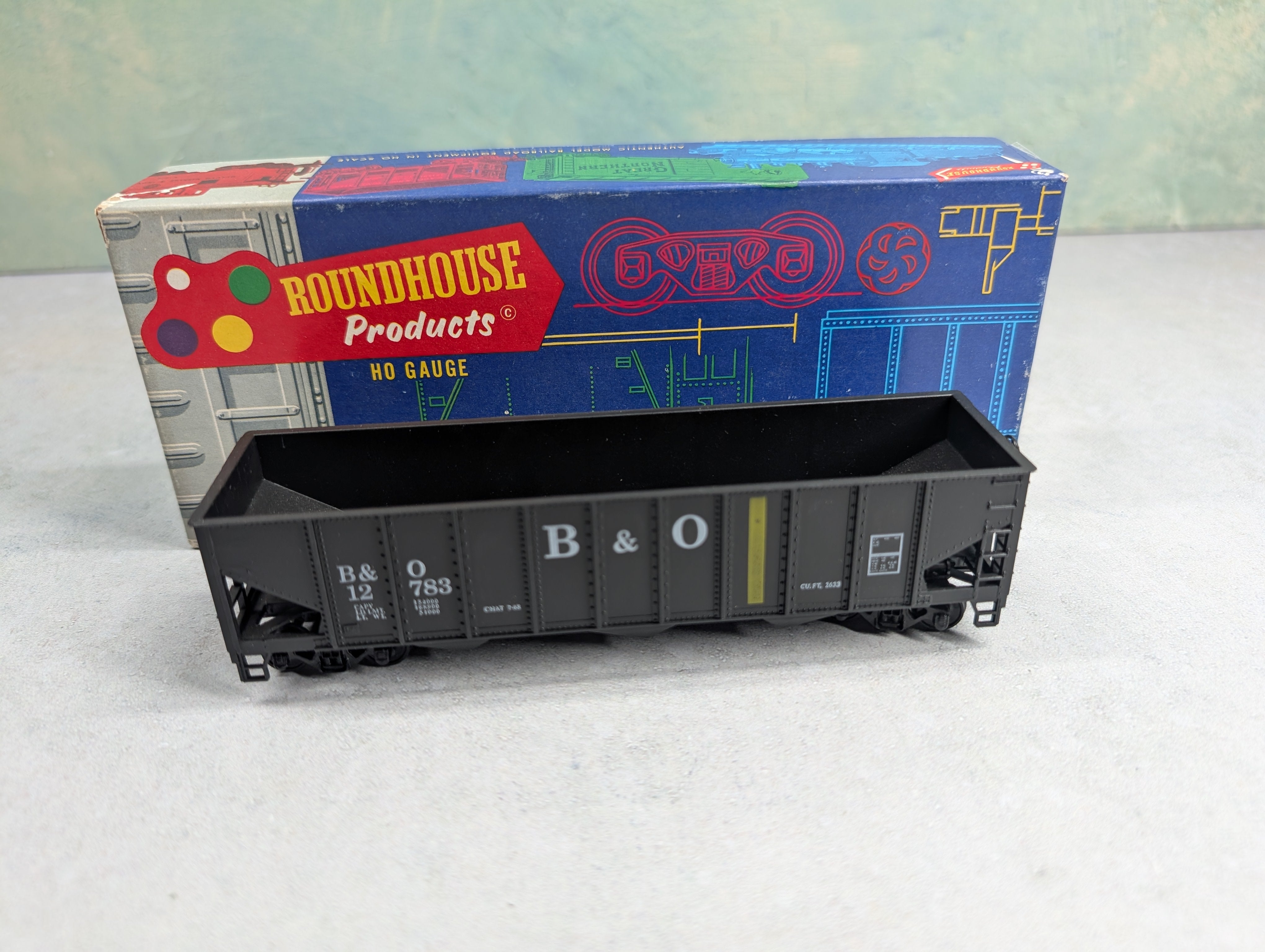 USED Roundhouse HO Scale 3 Bay Hopper Baltimore and Ohio BO #12783