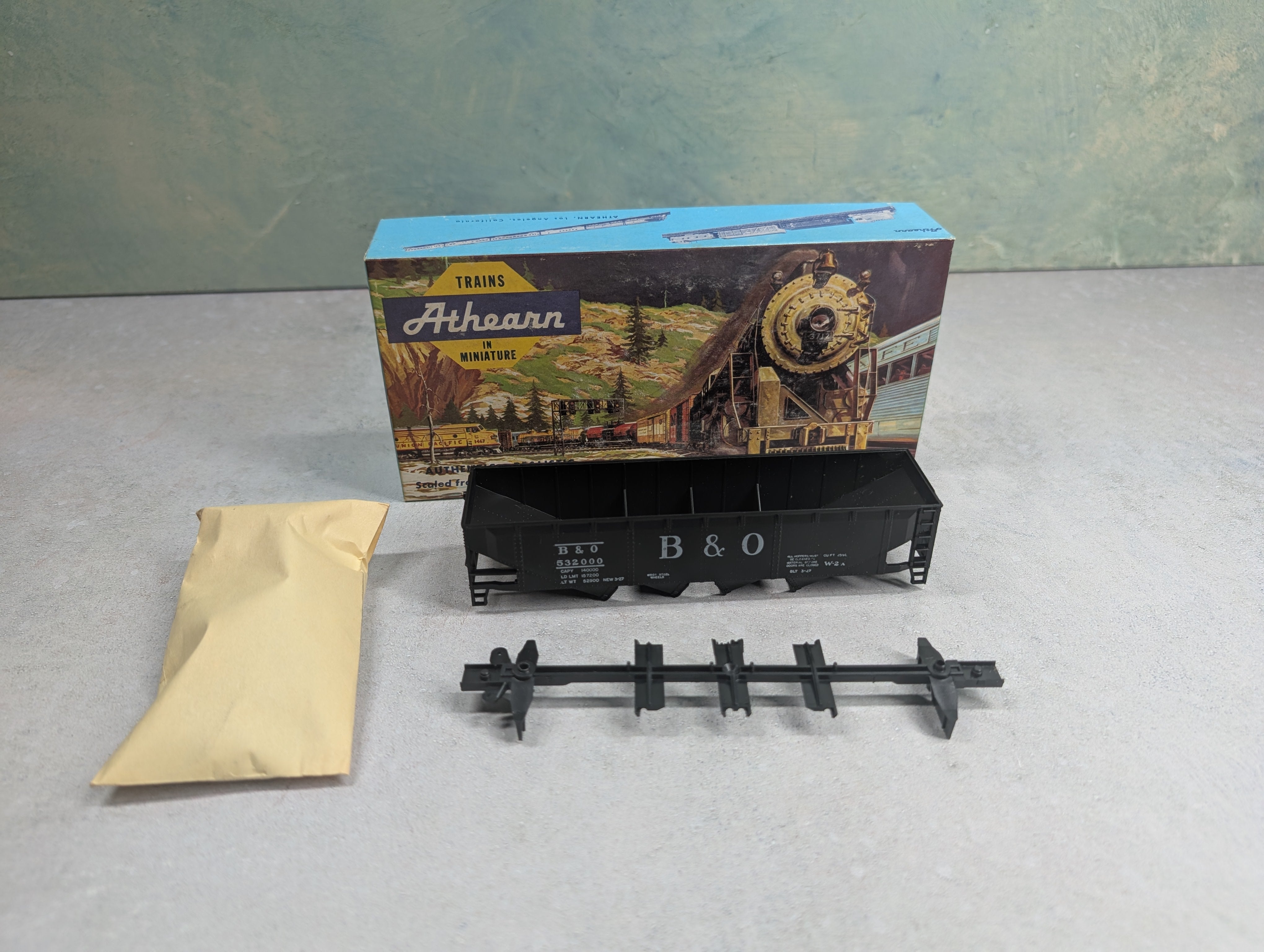 USED Athearn 1753 HO Scale 70 Ton Quad Hopper Baltimore and Ohio B&O #532000 KIT