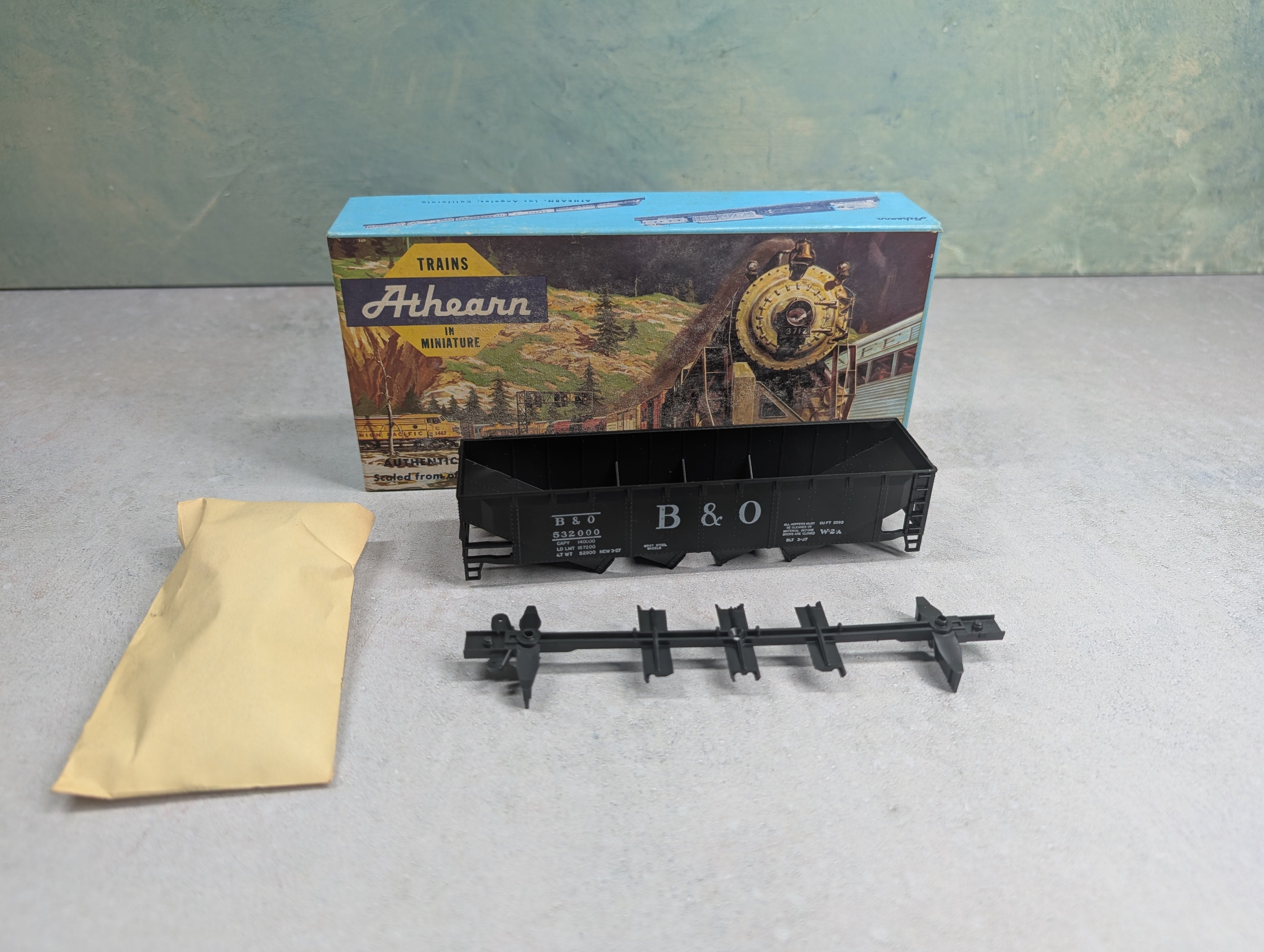 USED Athearn 1753 HO Scale 70 Ton Quad Hopper Baltimore and Ohio B&O #532000 KIT