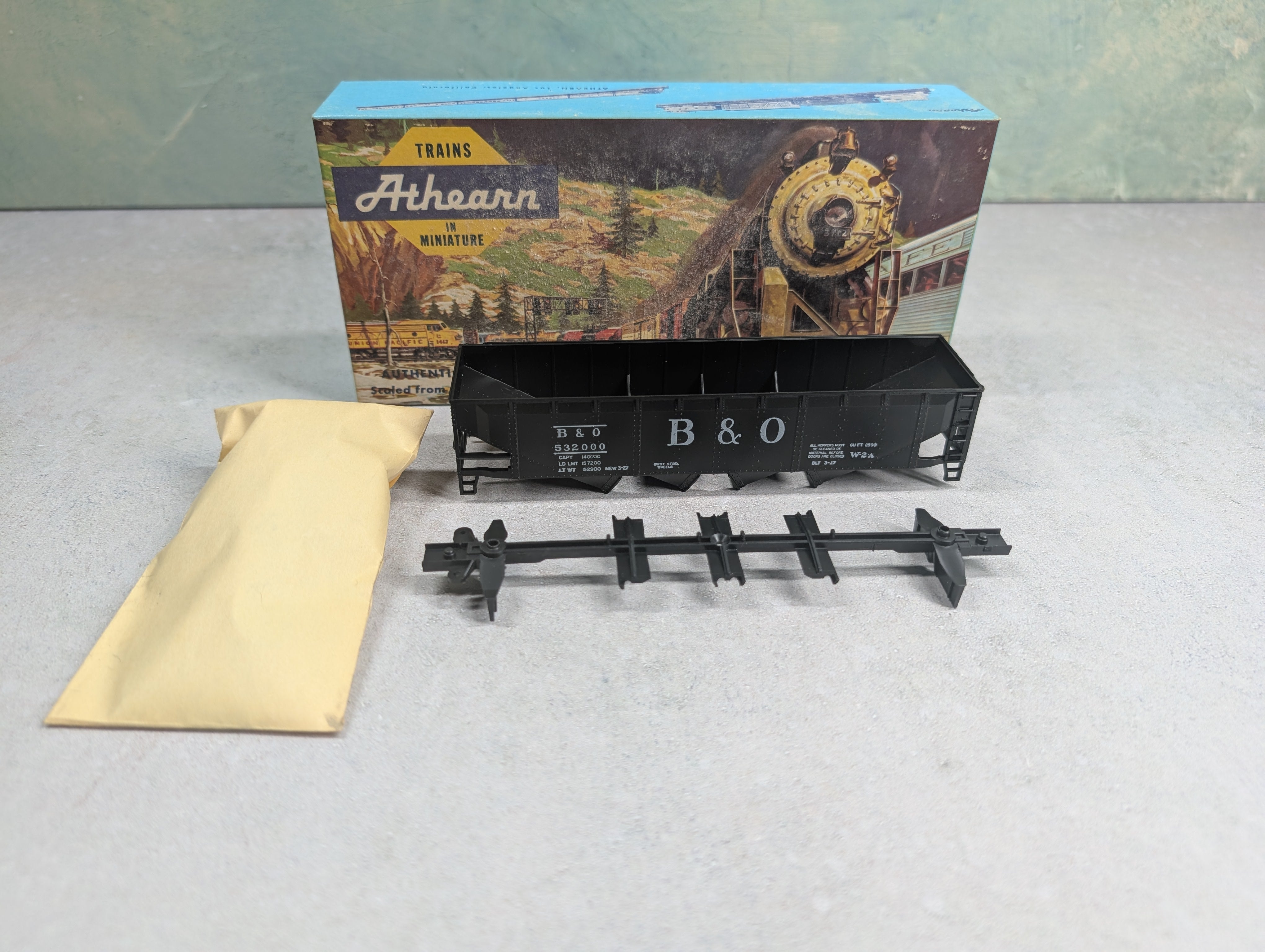 USED Athearn 1753 HO Scale 70 Ton Quad Hopper Baltimore and Ohio B&O #532000 KIT