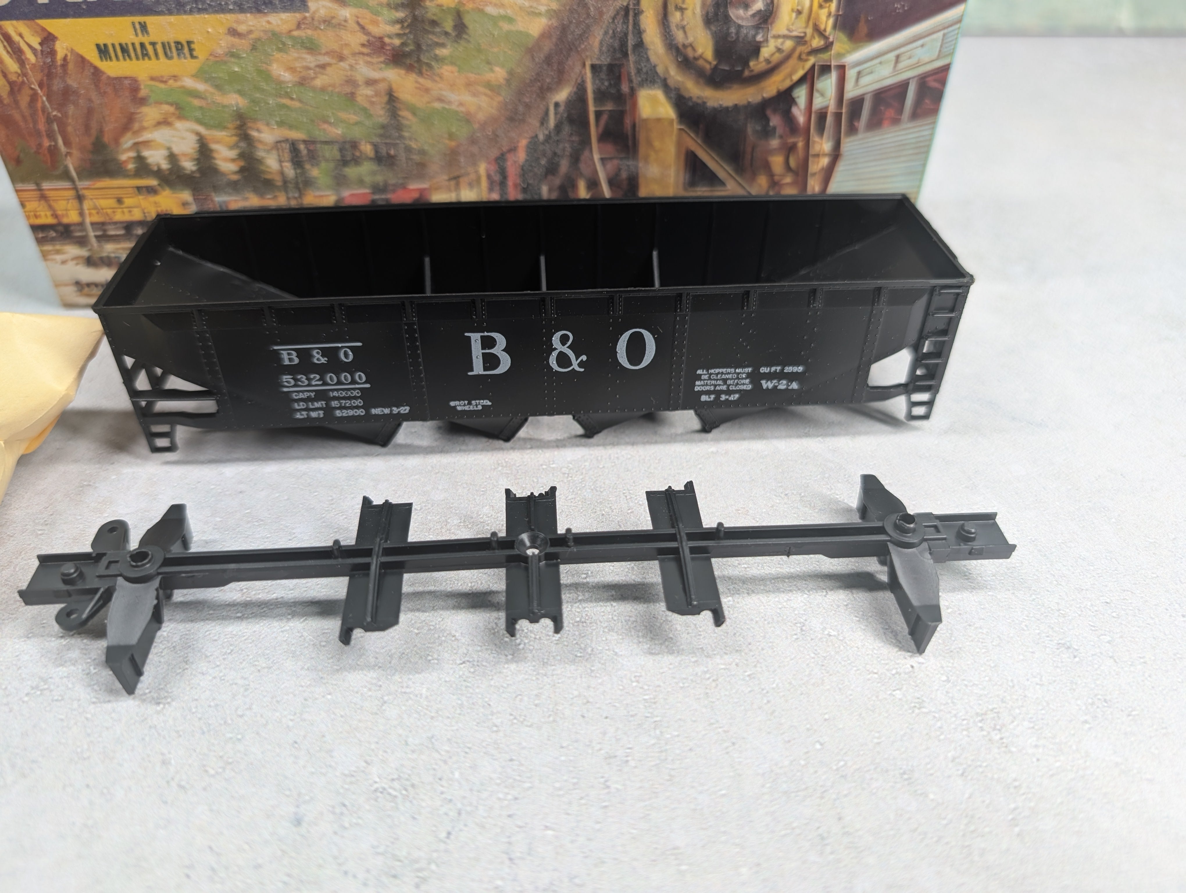 USED Athearn 1753 HO Scale 70 Ton Quad Hopper Baltimore and Ohio B&O #532000 KIT
