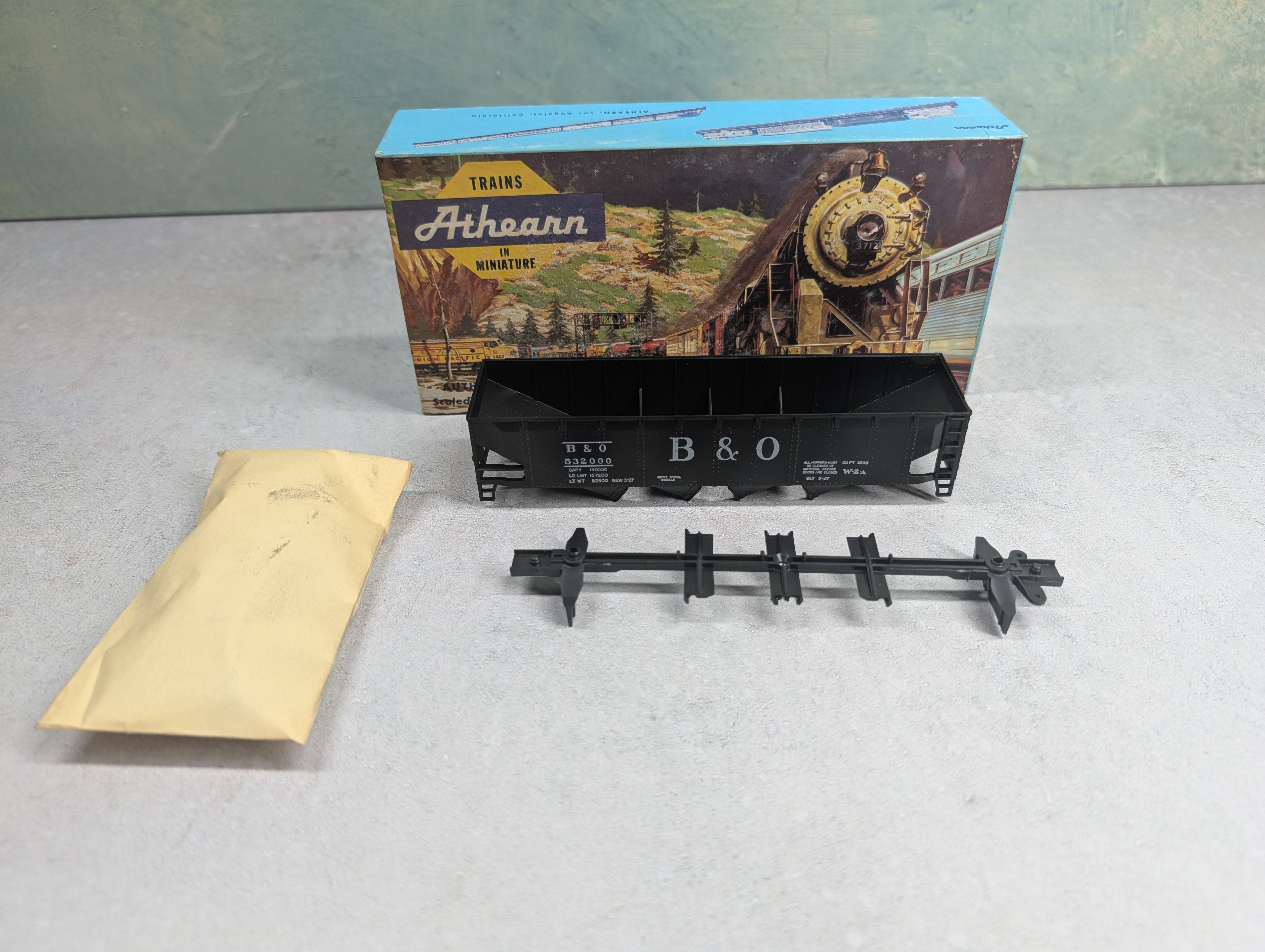 USED Athearn 1753 HO Scale 70 Ton Quad Hopper Baltimore and Ohio B&O #532000 KIT