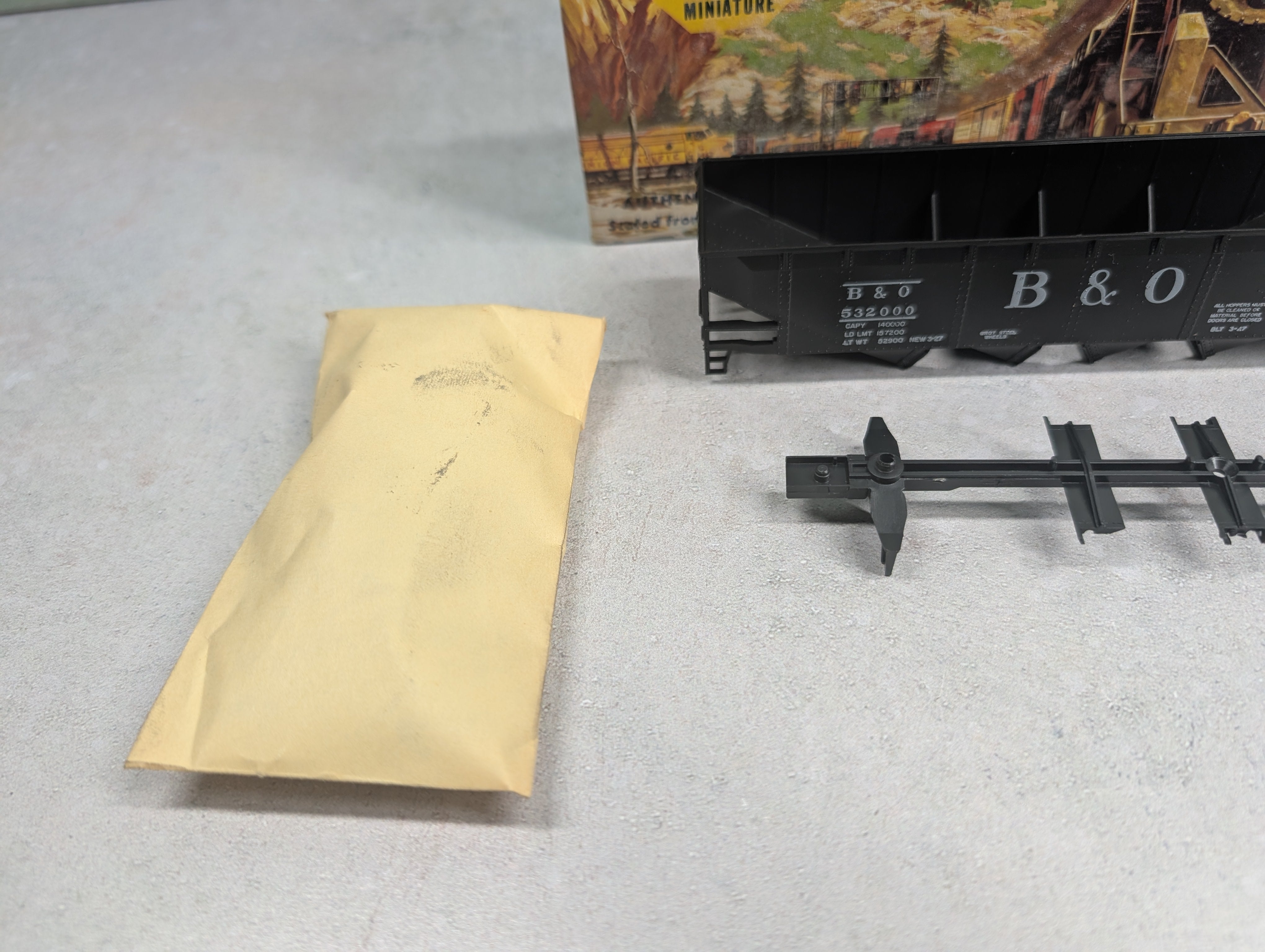 USED Athearn 1753 HO Scale 70 Ton Quad Hopper Baltimore and Ohio B&O #532000 KIT