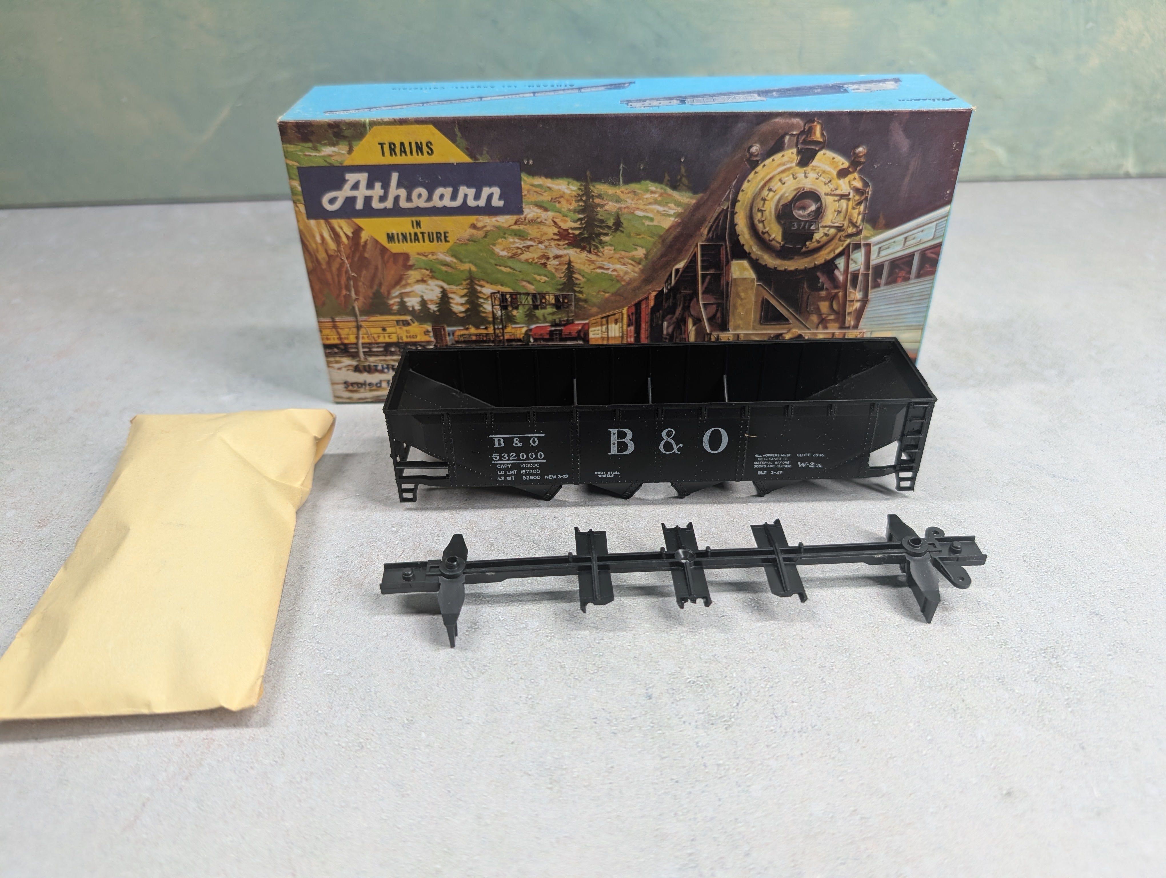 USED Athearn 1753 HO Scale 70 Ton Quad Hopper Baltimore and Ohio B&O #532000 KIT