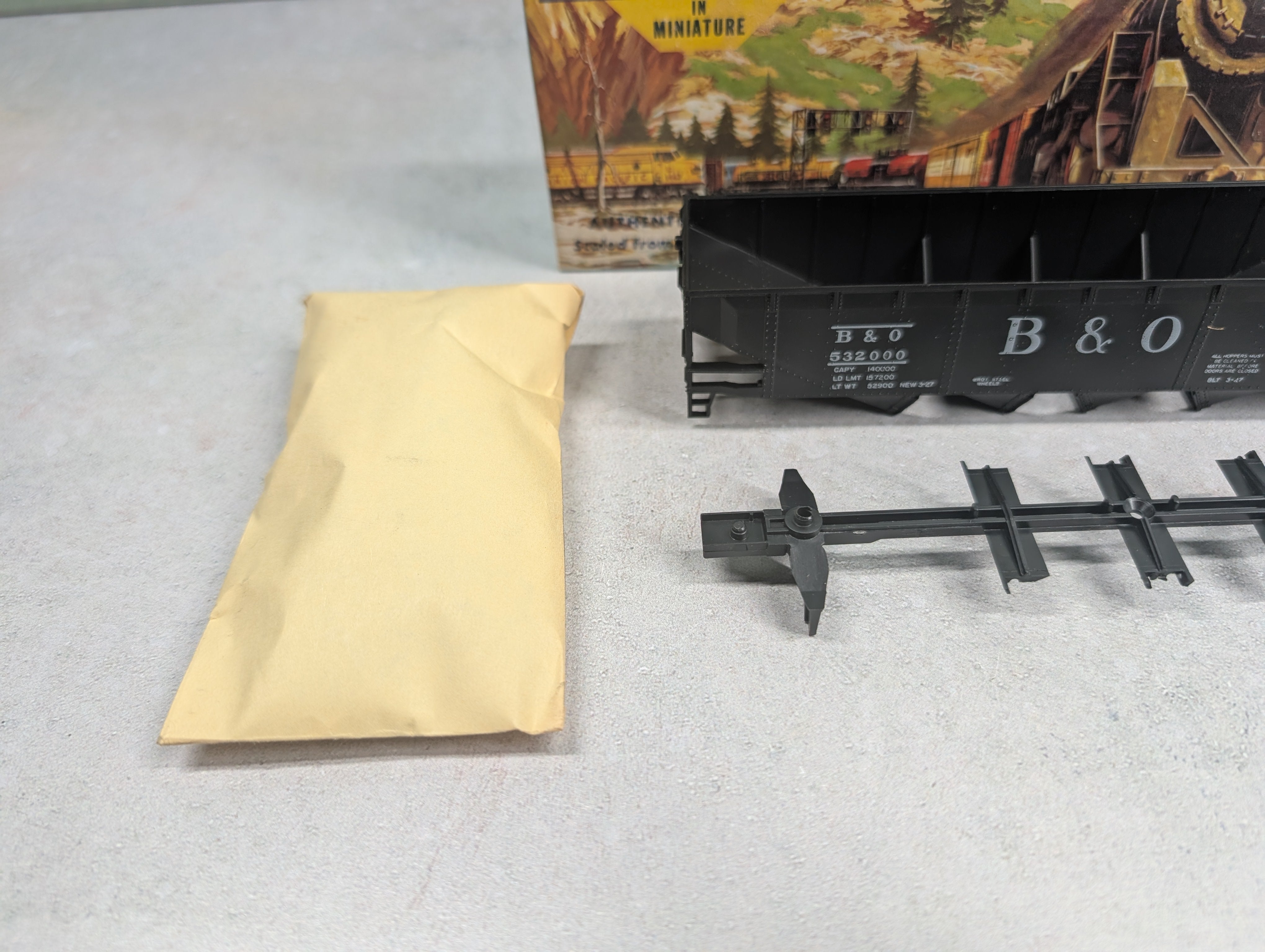 USED Athearn 1753 HO Scale 70 Ton Quad Hopper Baltimore and Ohio B&O #532000 KIT