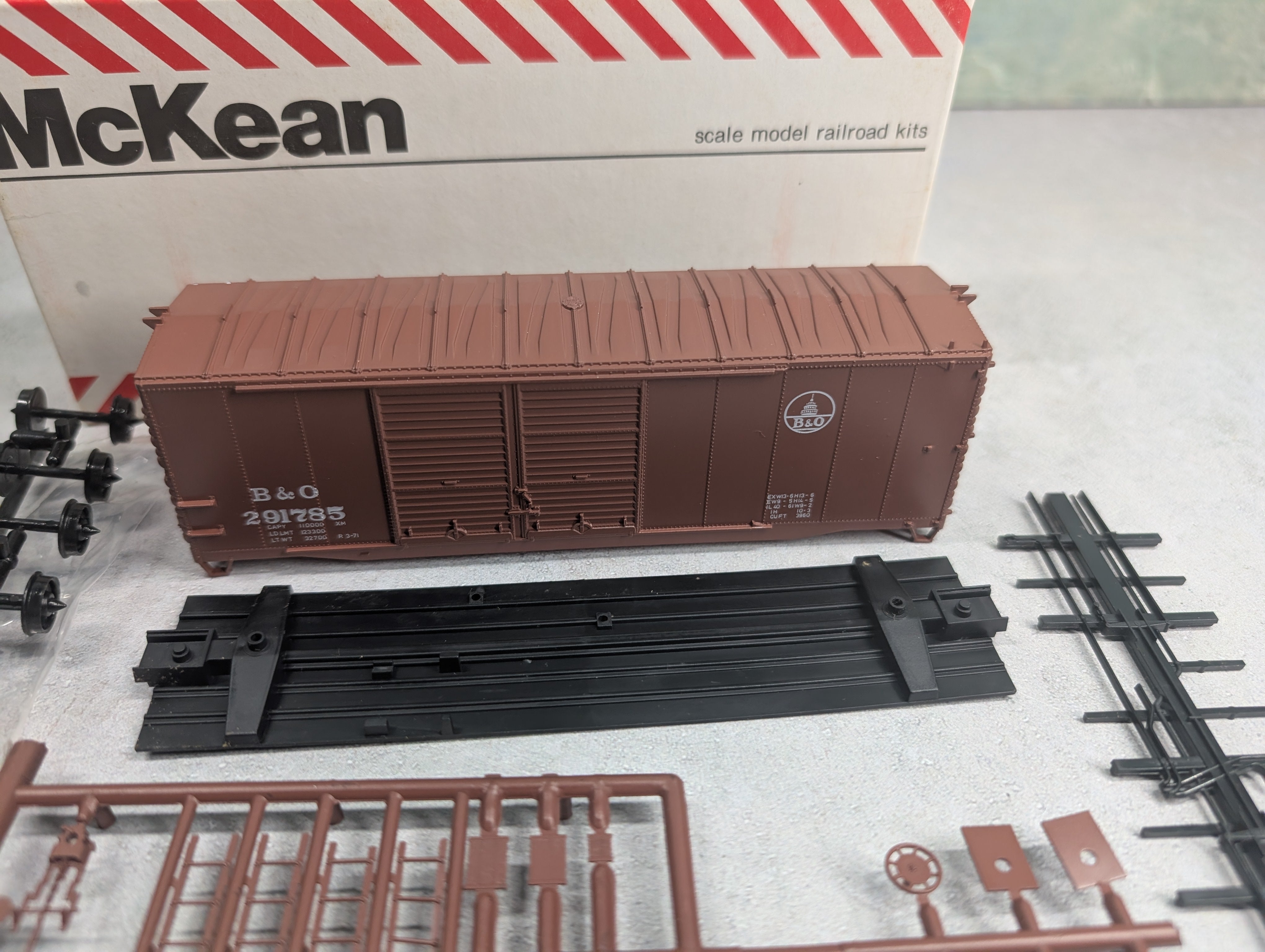 USED MCKEAN HO Scale 40' Box Car Baltimore and Ohio B&O #291785 KIT