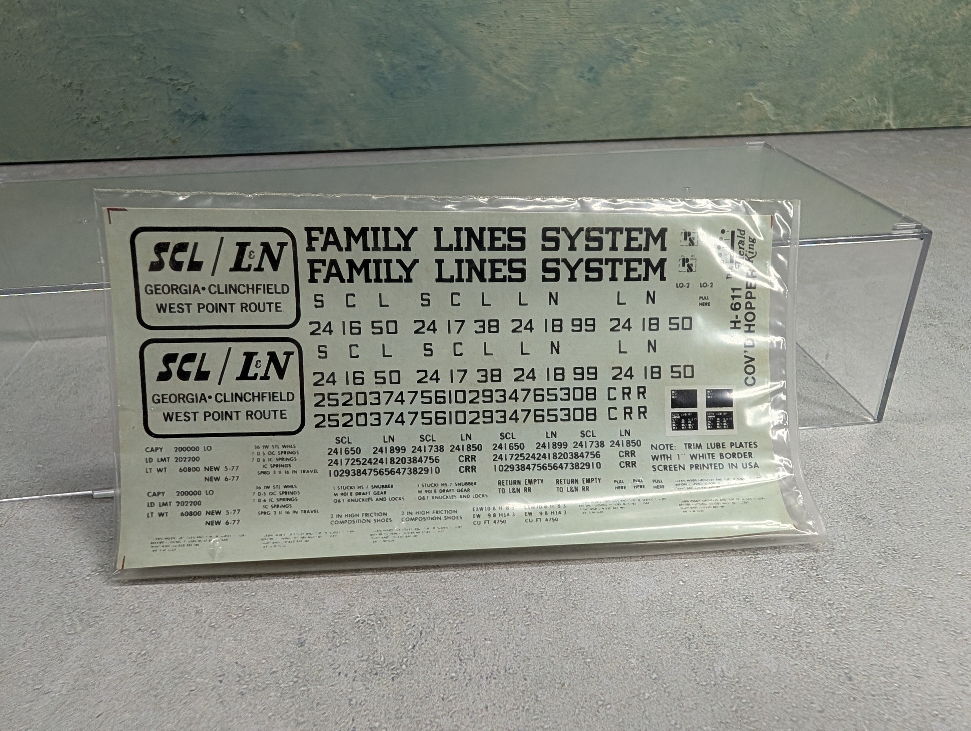USED The Herald King H-611 HO Scale Covered Hopper Decals Family Lines System