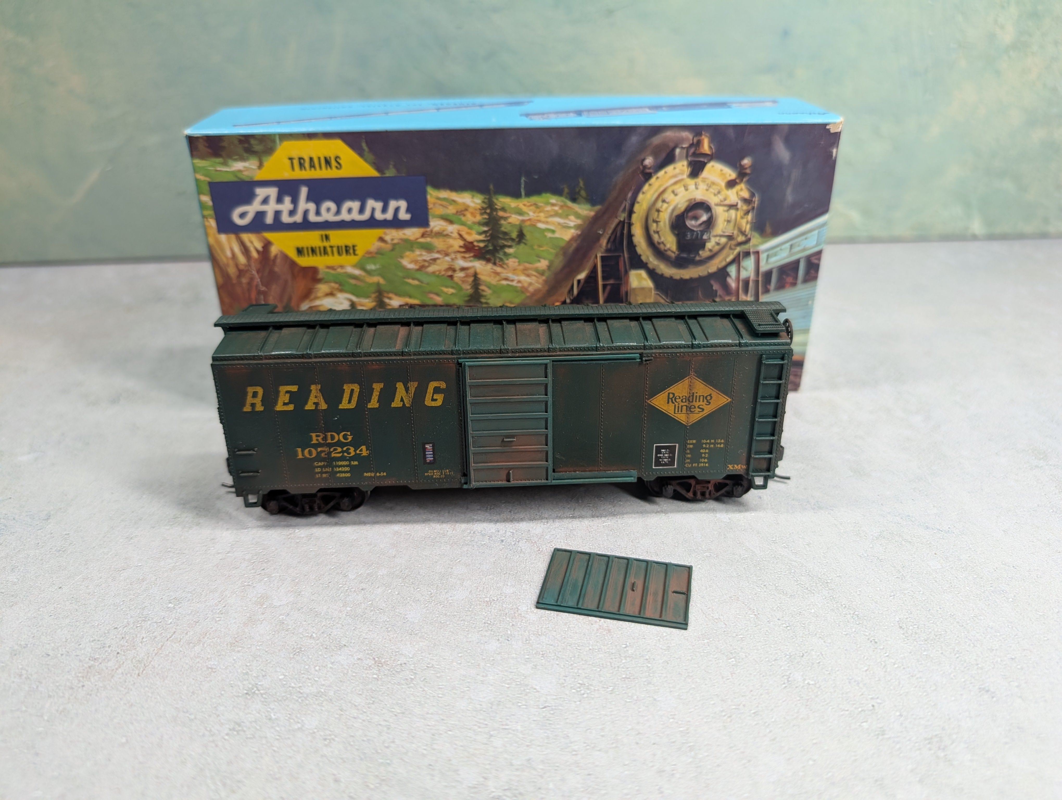 USED Athearn HO Scale 40' Box Car Reading RDG #107234 Weathered