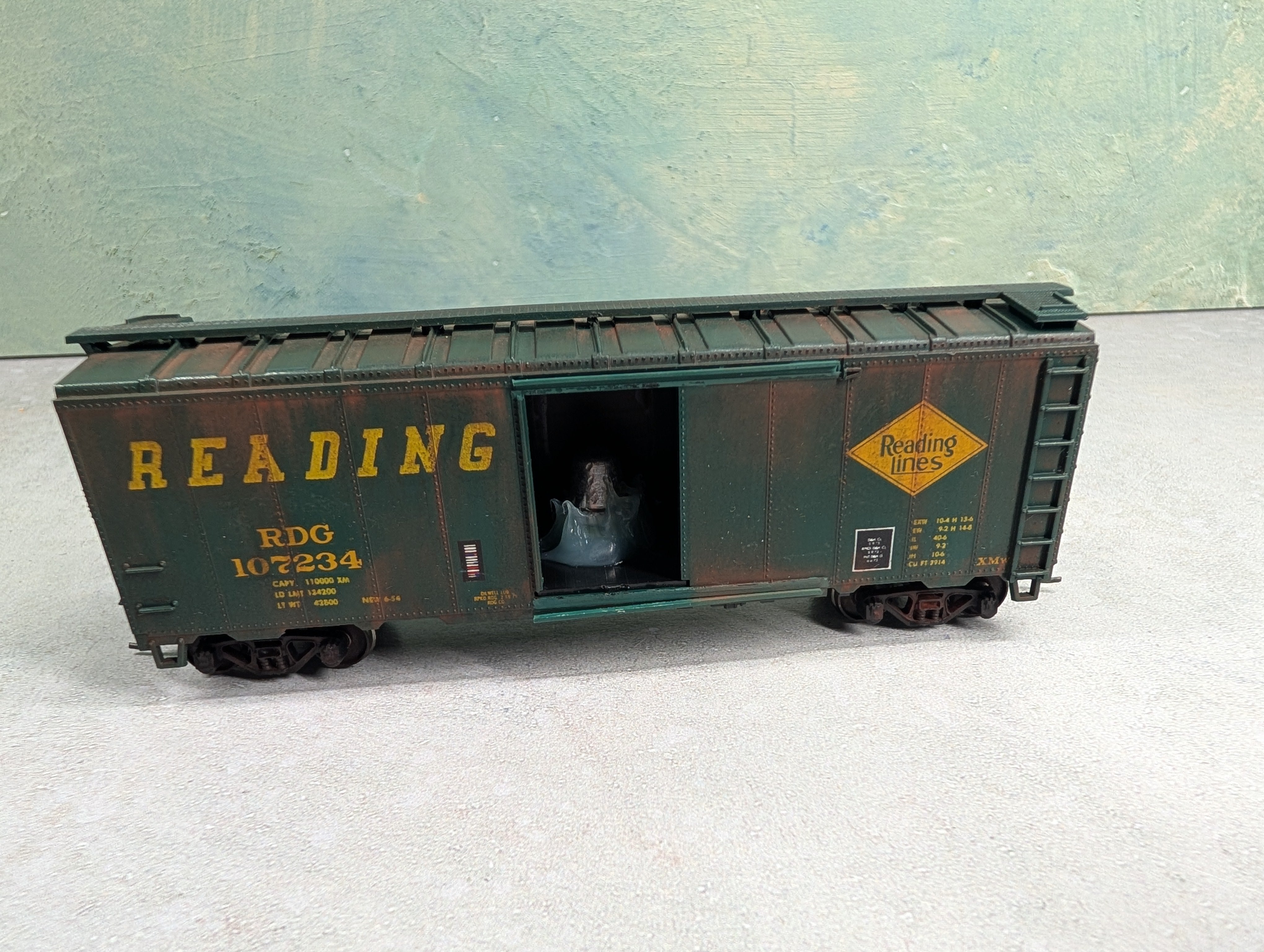 USED Athearn HO Scale 40' Box Car Reading RDG #107234 Weathered