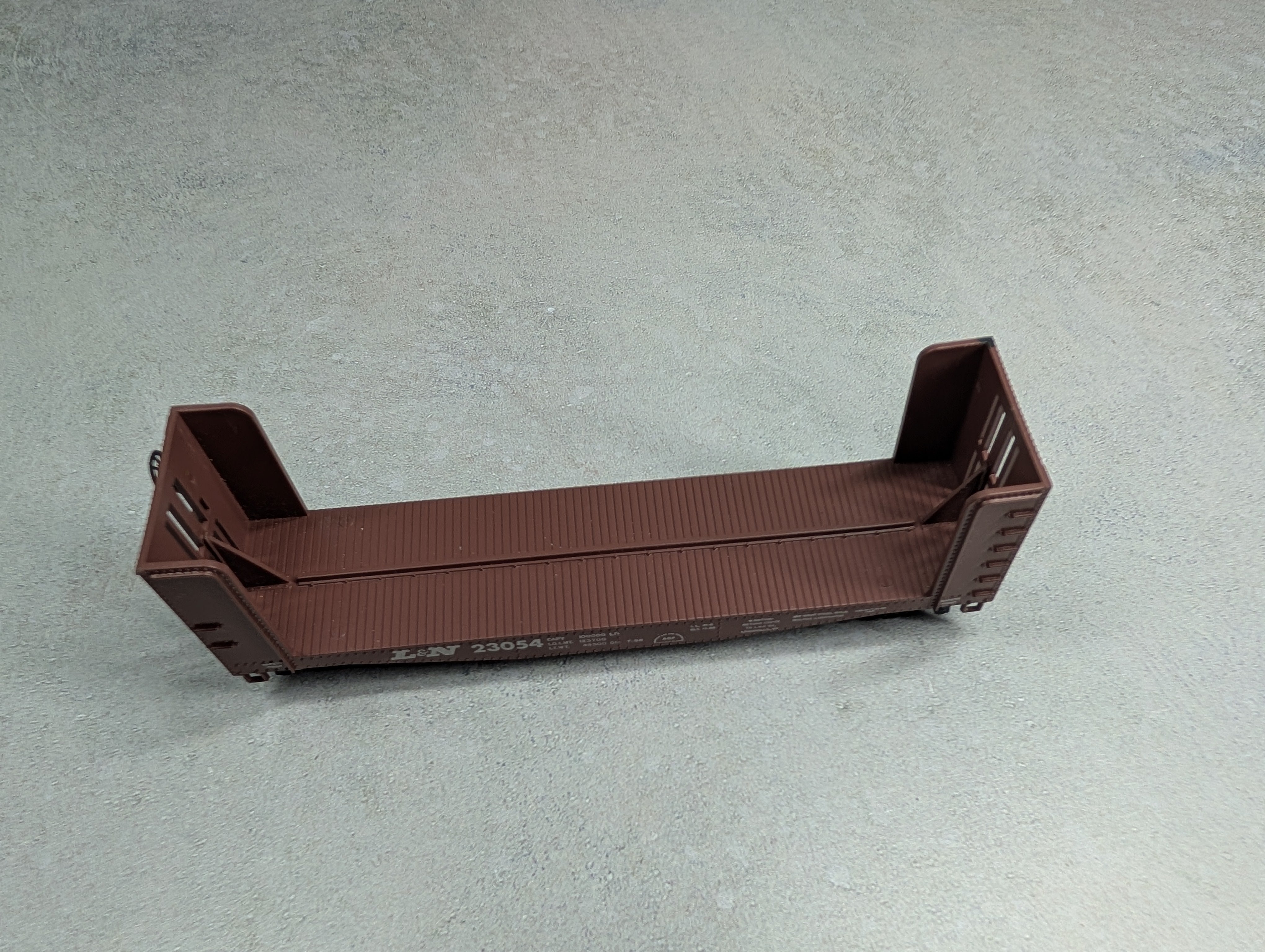 USED Athearn 1453 HO Scale Pulpwood Bulkhead Flat Car Louisville & Nashville L&N #23054