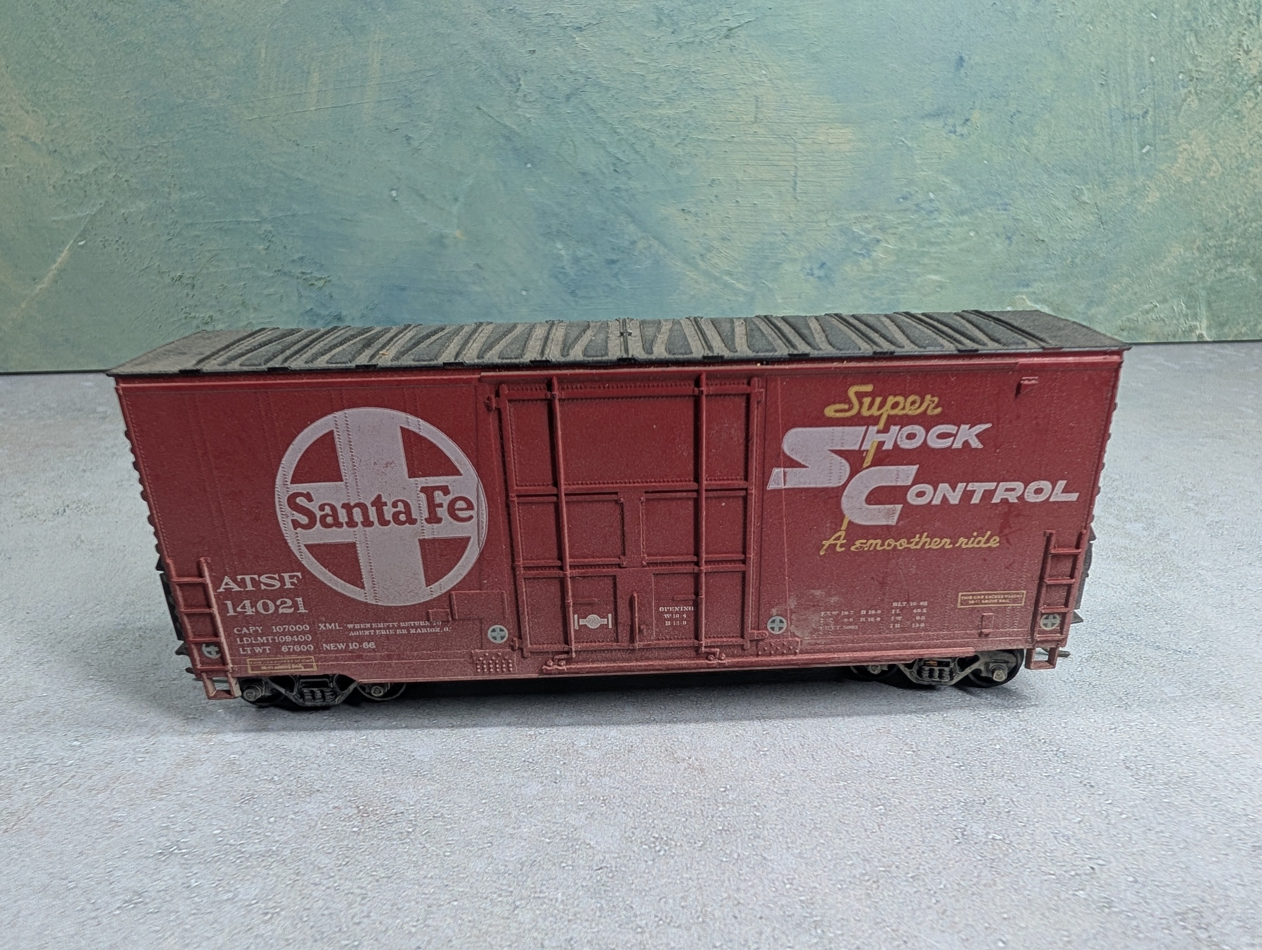 USED Athearn HO Scale HI-Cube Box Car Santa Fe ATSF #14021 Weathered
