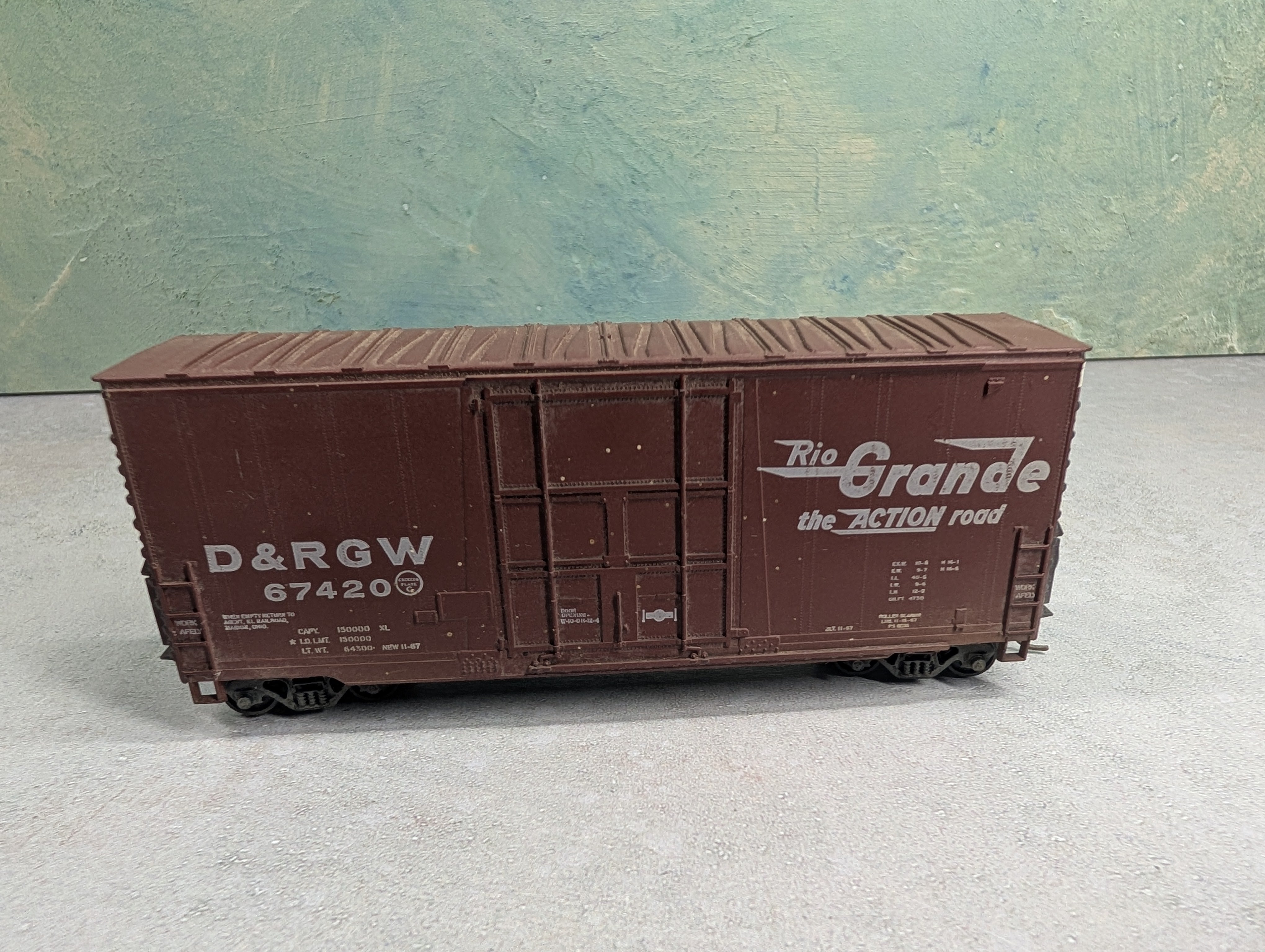 USED Athearn HO Scale HI-Cube Box Car Rio Grande D&RGW #67420 Weathered
