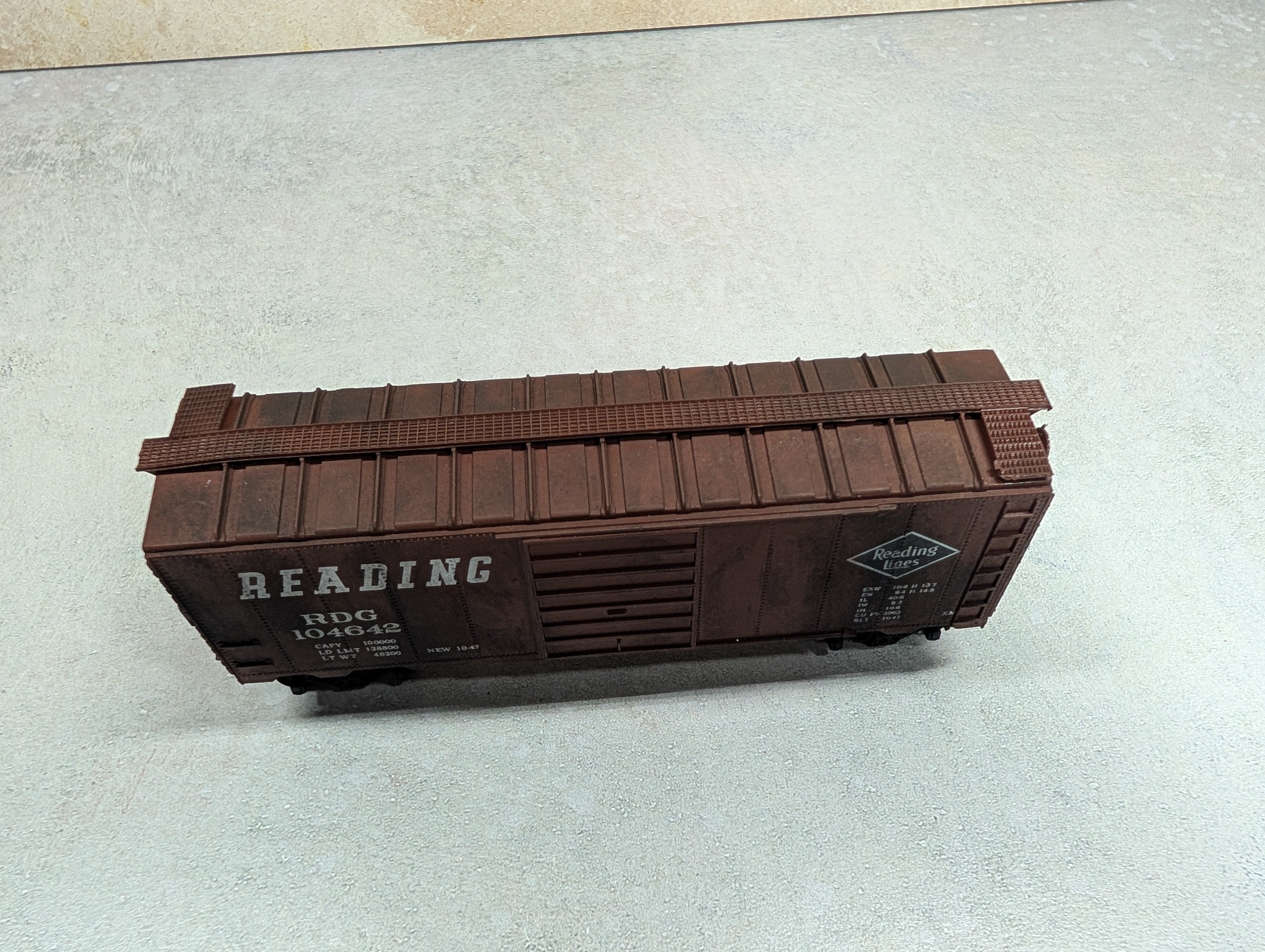USED C&BT SHOPS HO Scale Beautifully Weathered 40' Box Car Reading RDG #104642