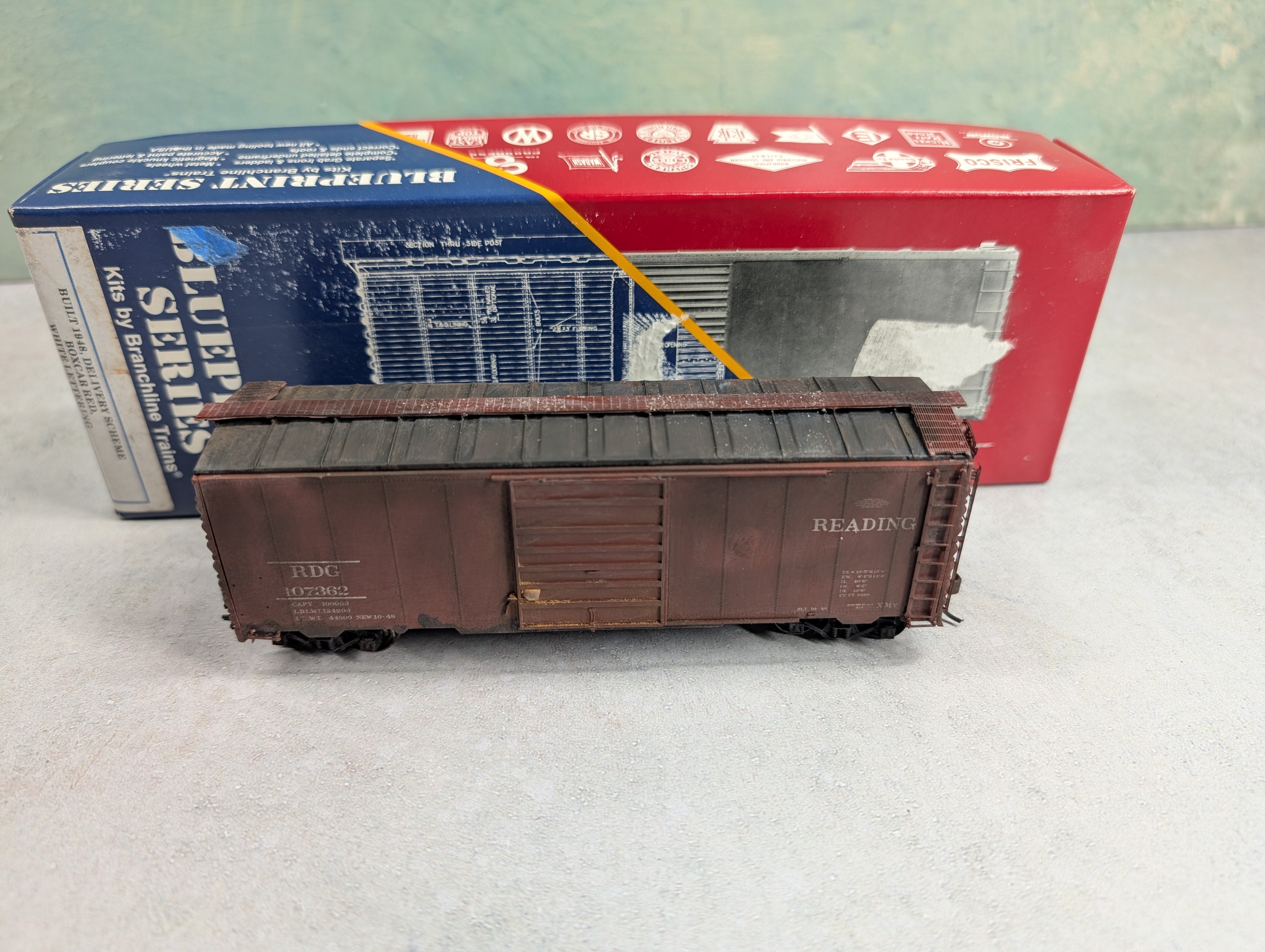 USED Branchline HO Scale Beautifully Weathered 40' Box Car Reading RDG #107362