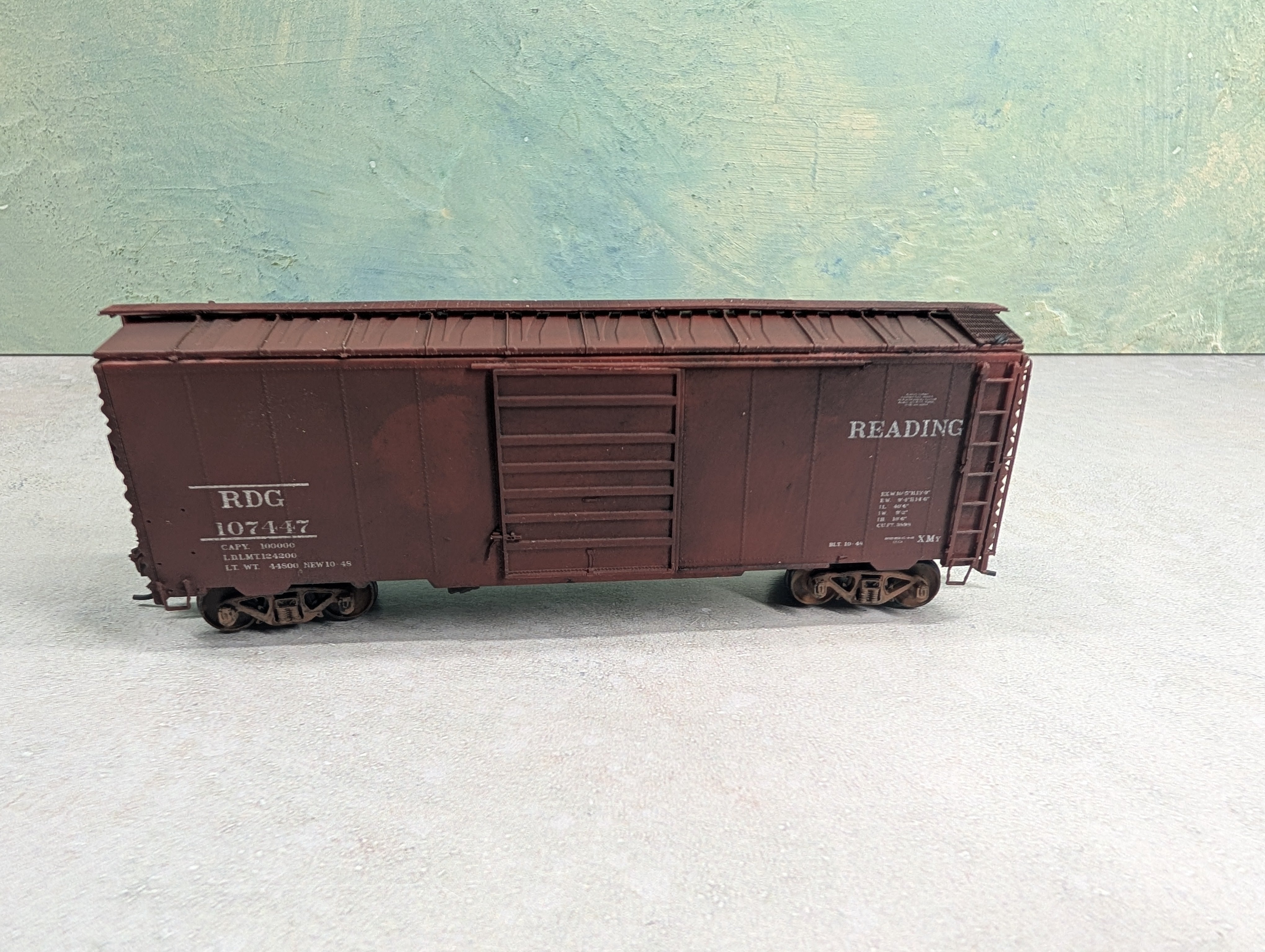 USED Branchline HO Scale Beautifully Weathered AAR 40' Box Car Reading RDG #107447