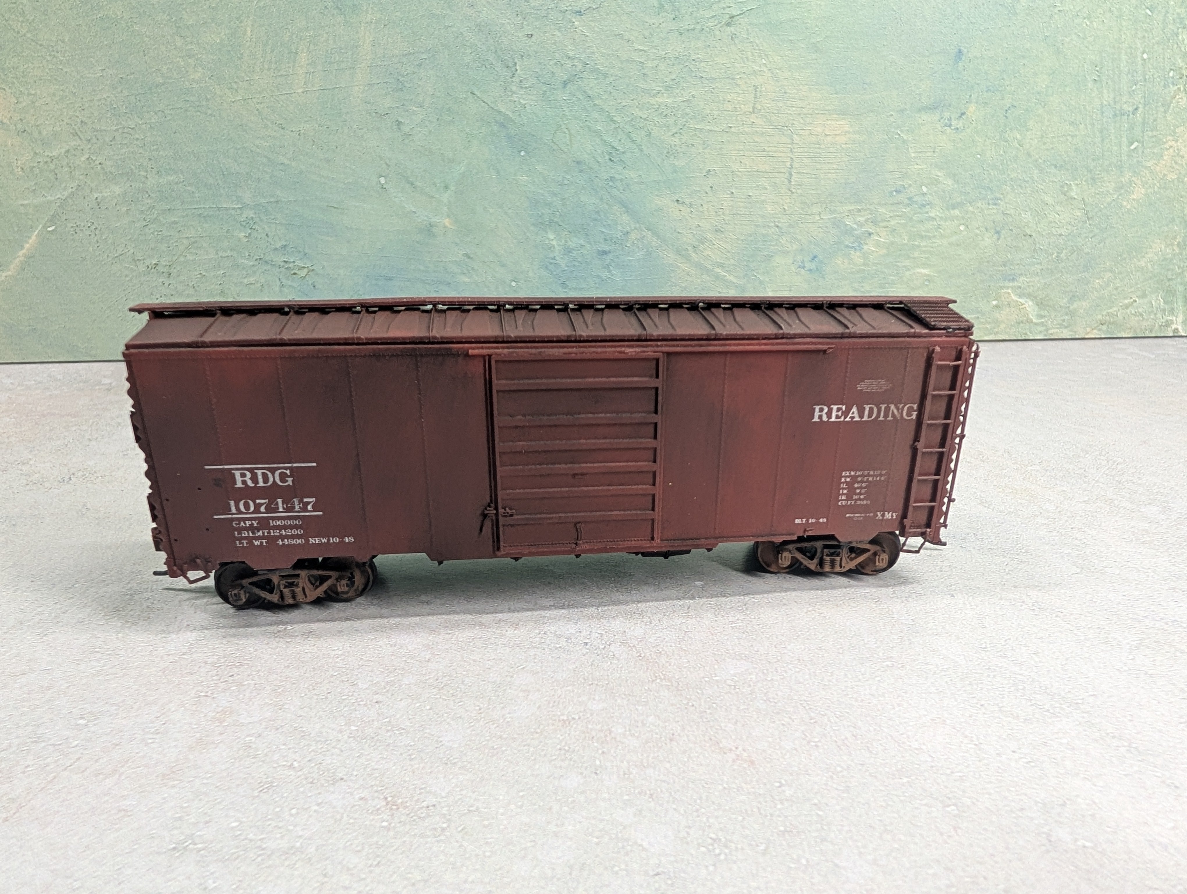 USED Branchline HO Scale Beautifully Weathered AAR 40' Box Car Reading RDG #107447