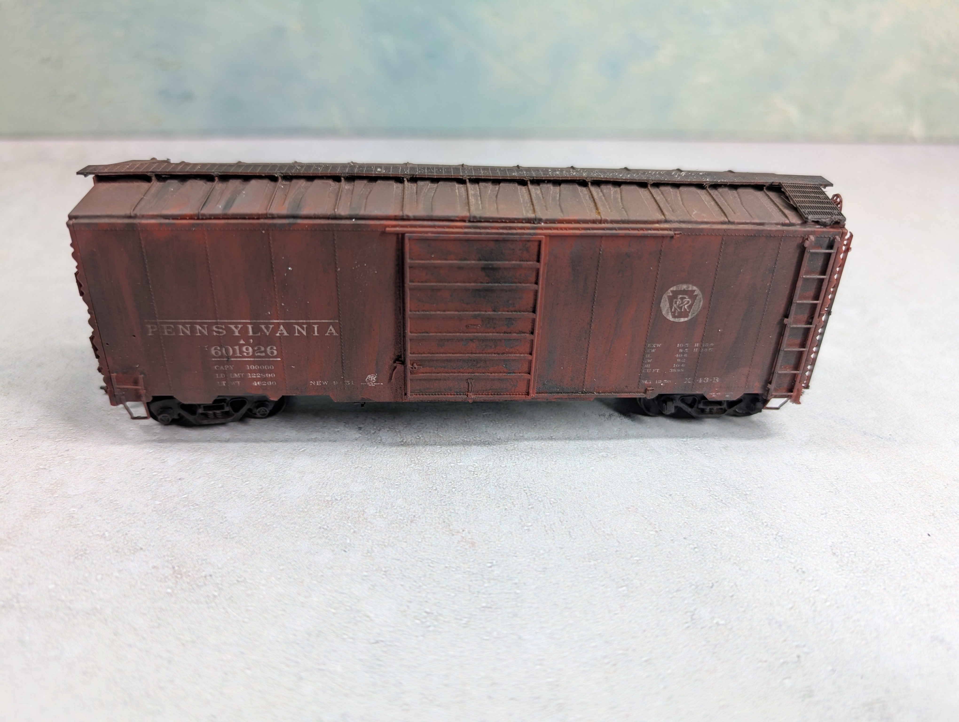 USED Branchline HO Scale Beautifully Weathered AAR 40' Box Car Pennsylvania PRR #601926