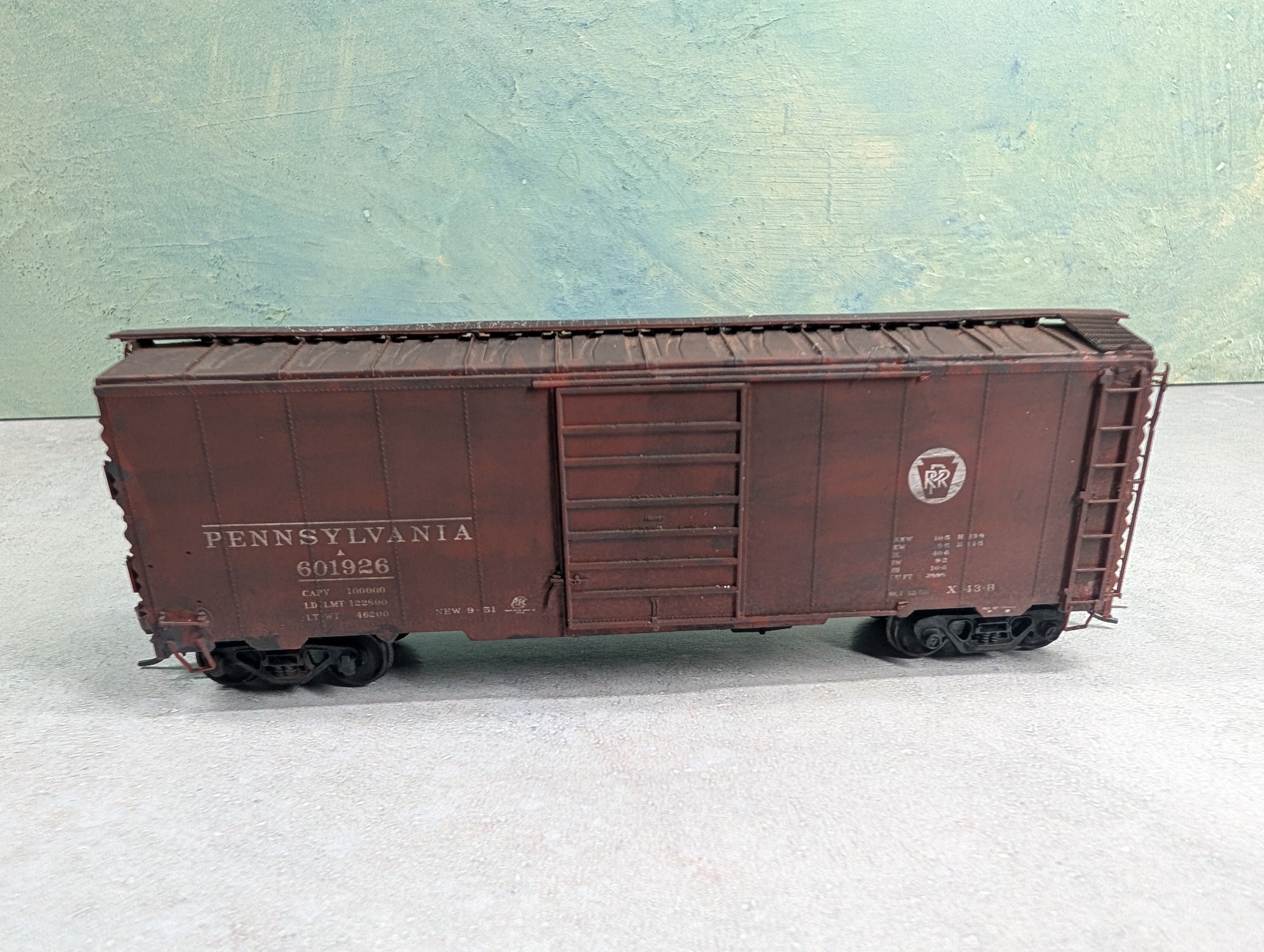 USED Branchline HO Scale Beautifully Weathered AAR 40' Box Car Pennsylvania PRR #601926