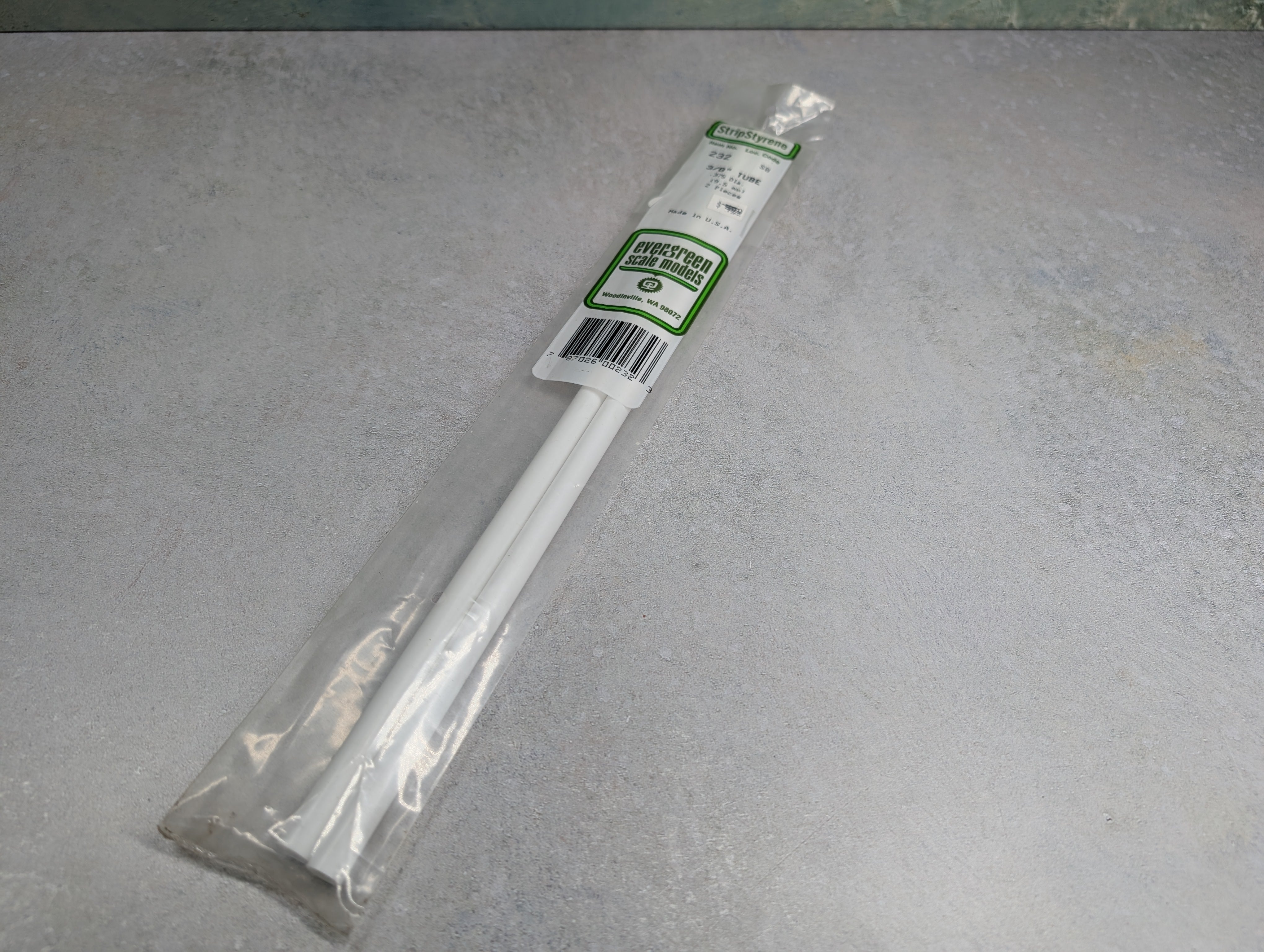 Evergreen Scale Models 232 Multi Scale 3/8" Tube .375 Diameter (2 pcs)